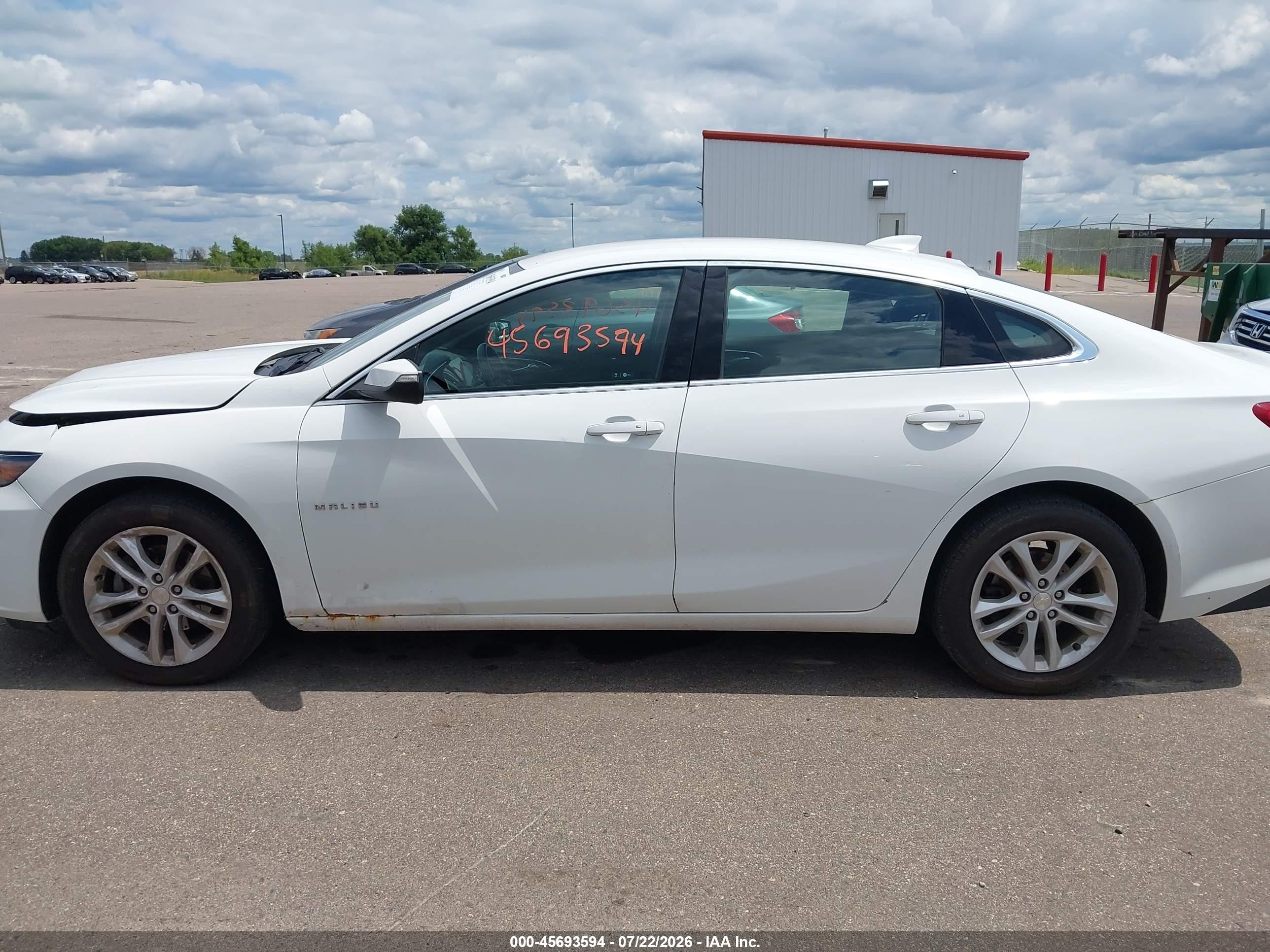 2017 Chevrolet Malibu 1lt White vin: 1G1ZE5ST7HF243657