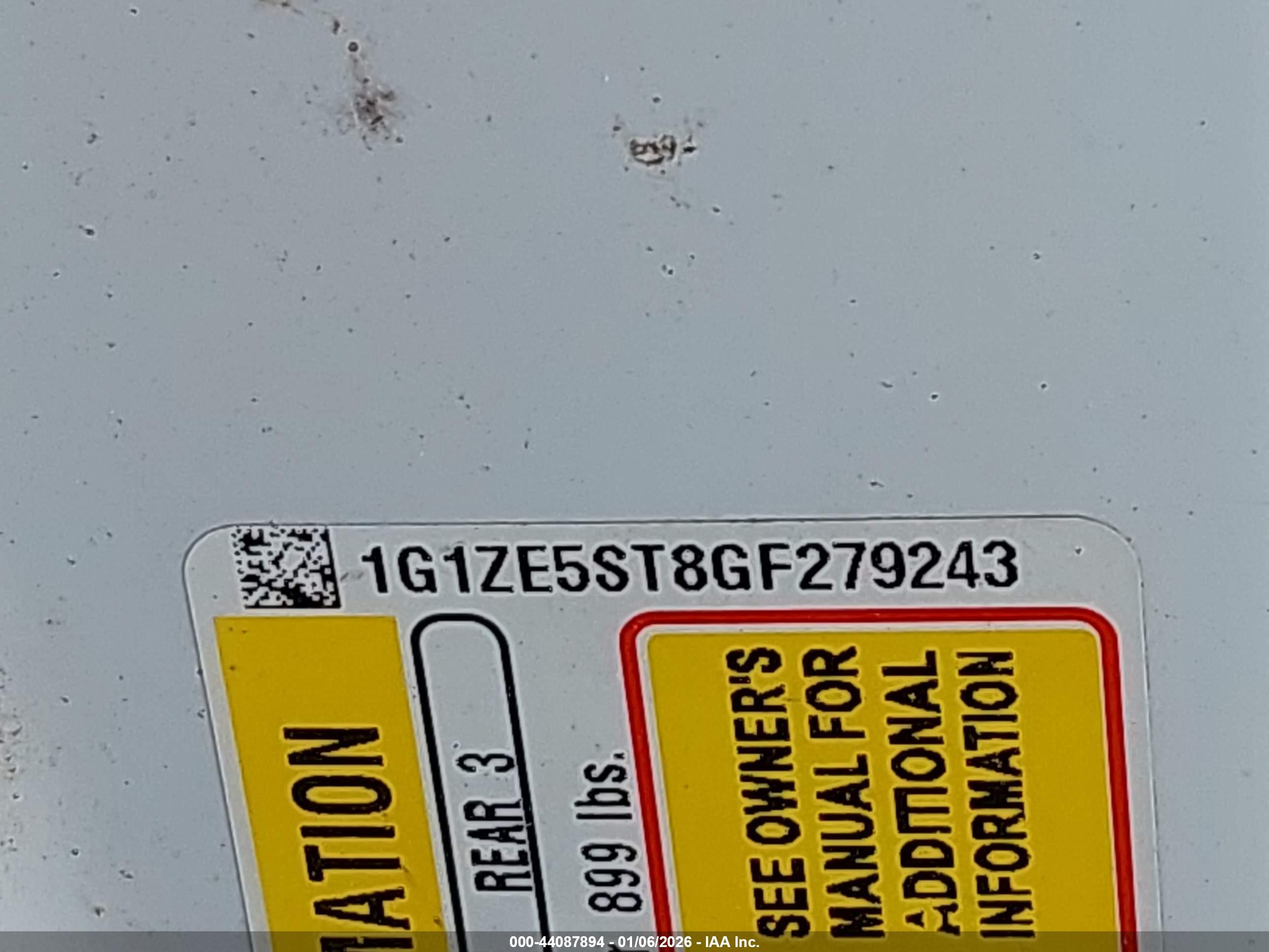 2016 Chevrolet Malibu 1lt White vin: 1G1ZE5ST8GF279243