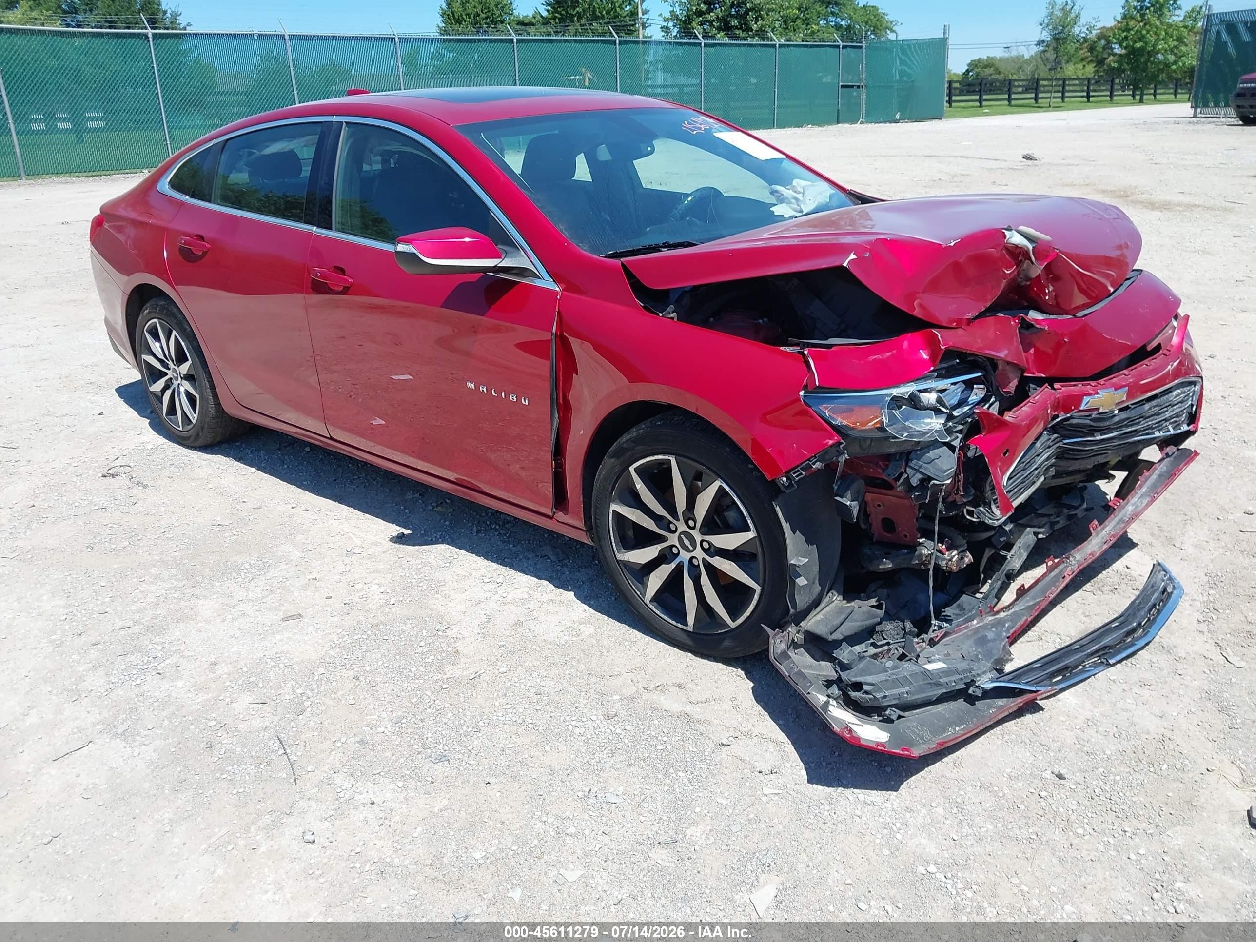 2016 Chevrolet Malibu 1lt Red vin: 1G1ZE5ST8GF312855