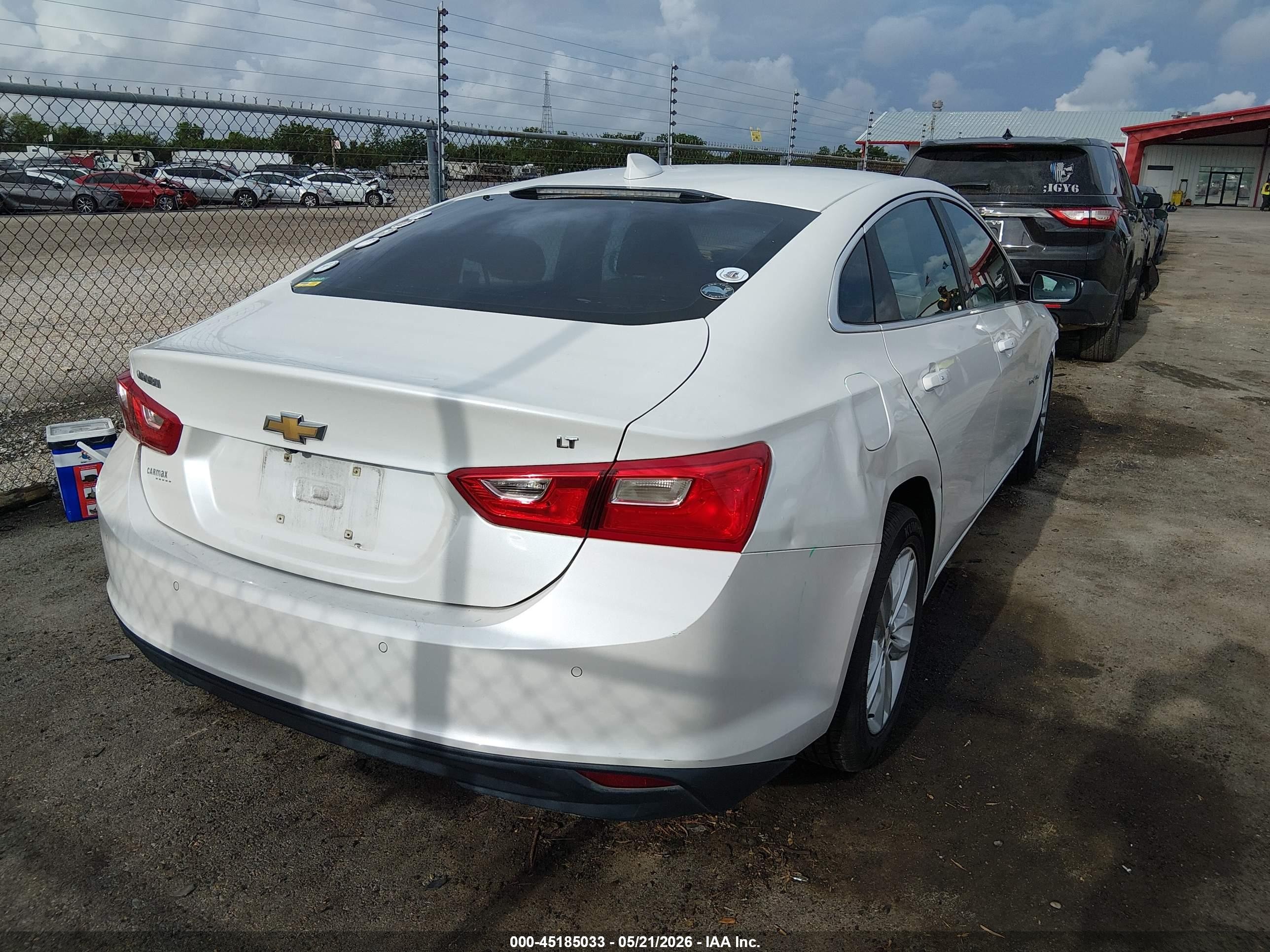 2016 Chevrolet Malibu 1lt White vin: 1G1ZE5ST9GF324027