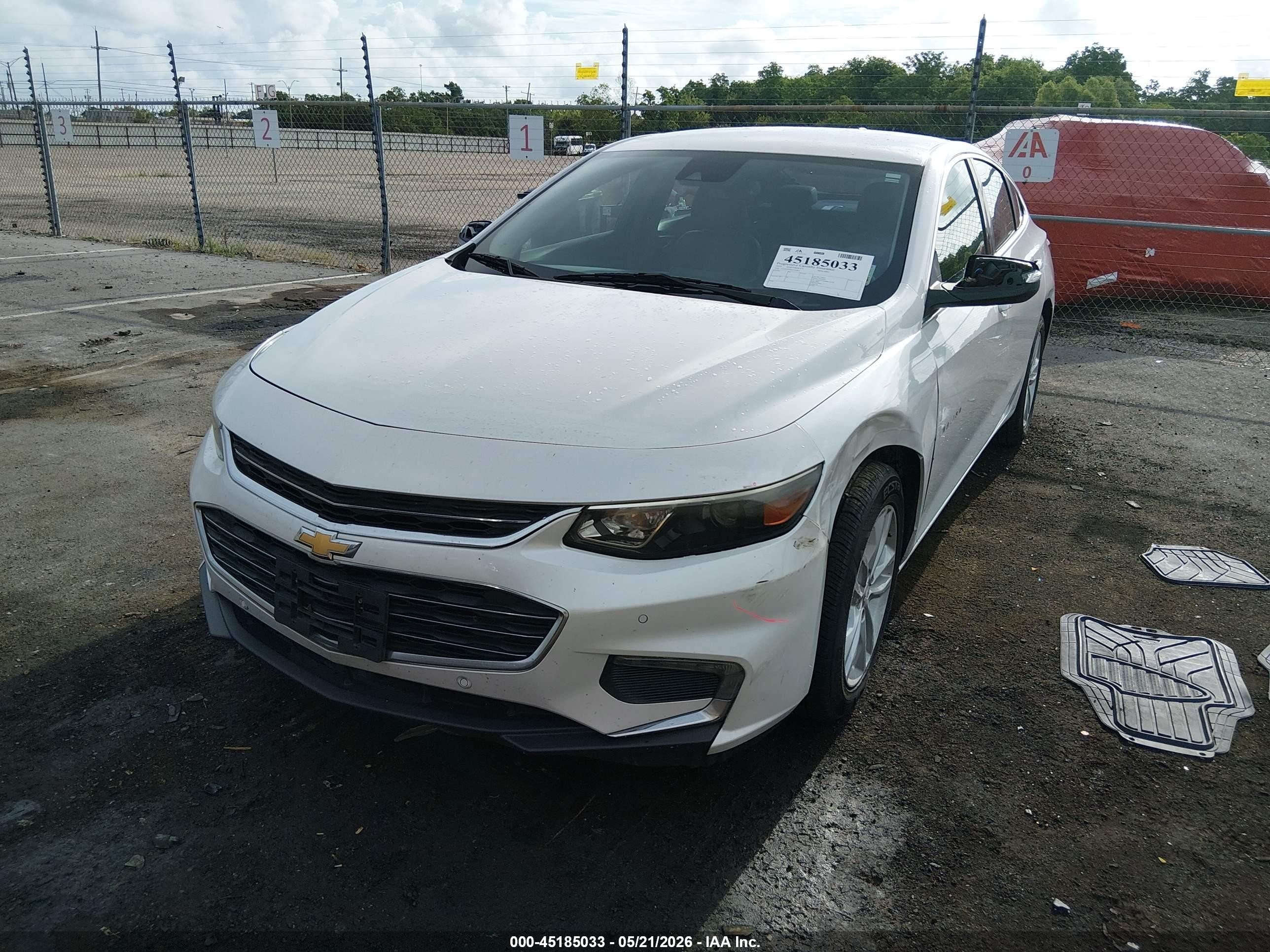 2016 Chevrolet Malibu 1lt White vin: 1G1ZE5ST9GF324027