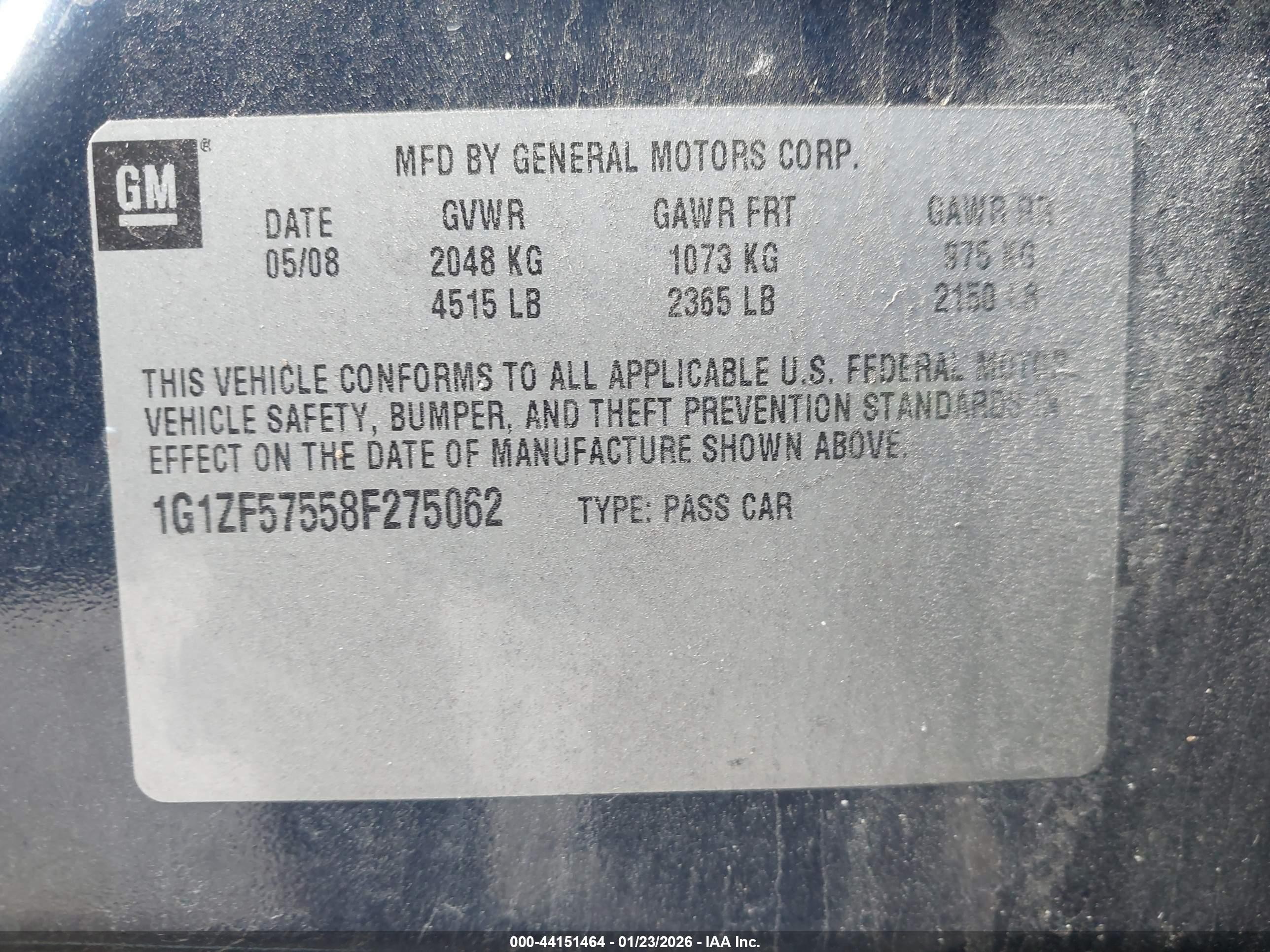 2008 Chevrolet Malibu Hybrid   Blue vin: 1G1ZF57558F275062