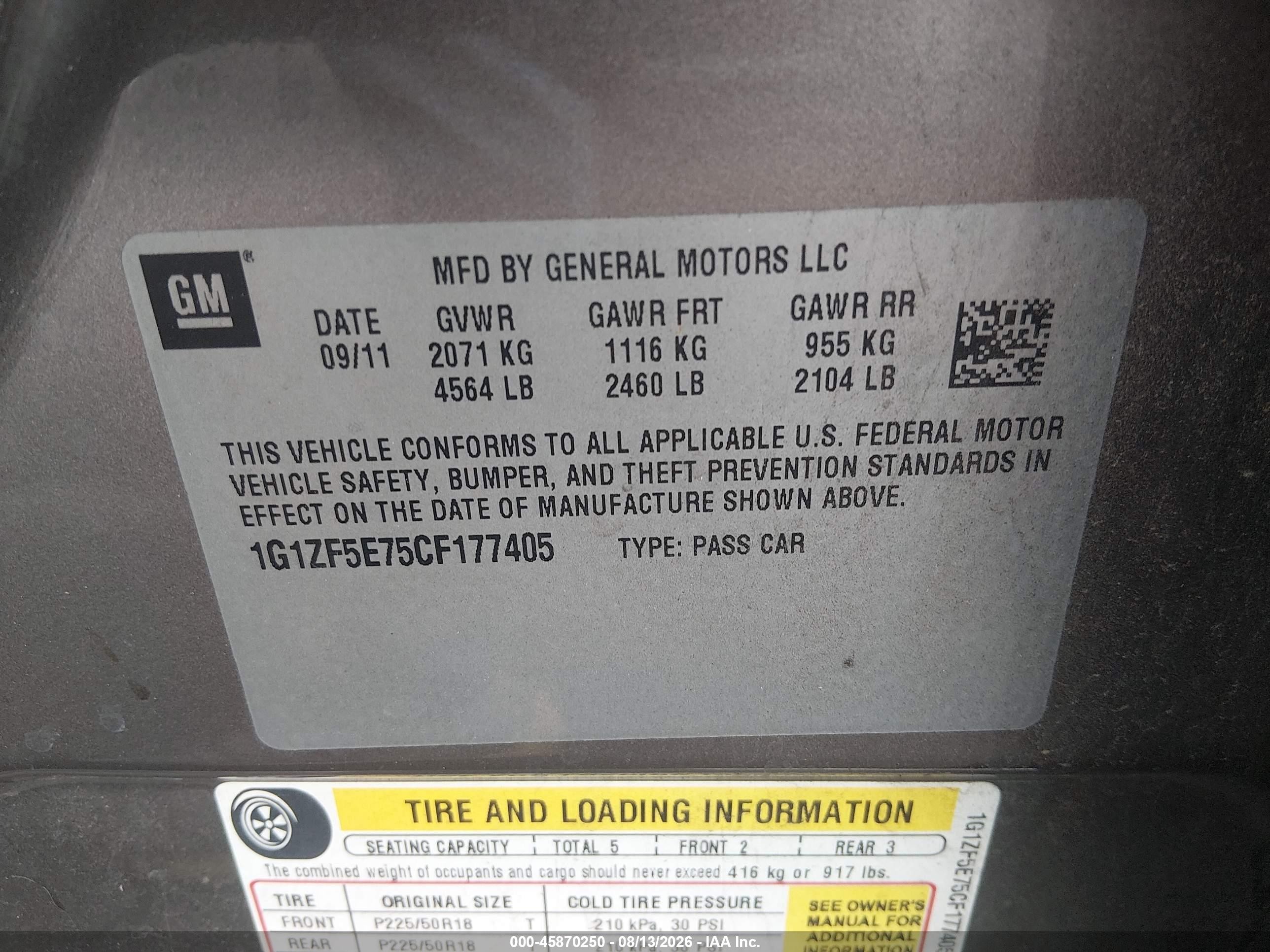 2012 Chevrolet Malibu 3lt Gray vin: 1G1ZF5E75CF177405