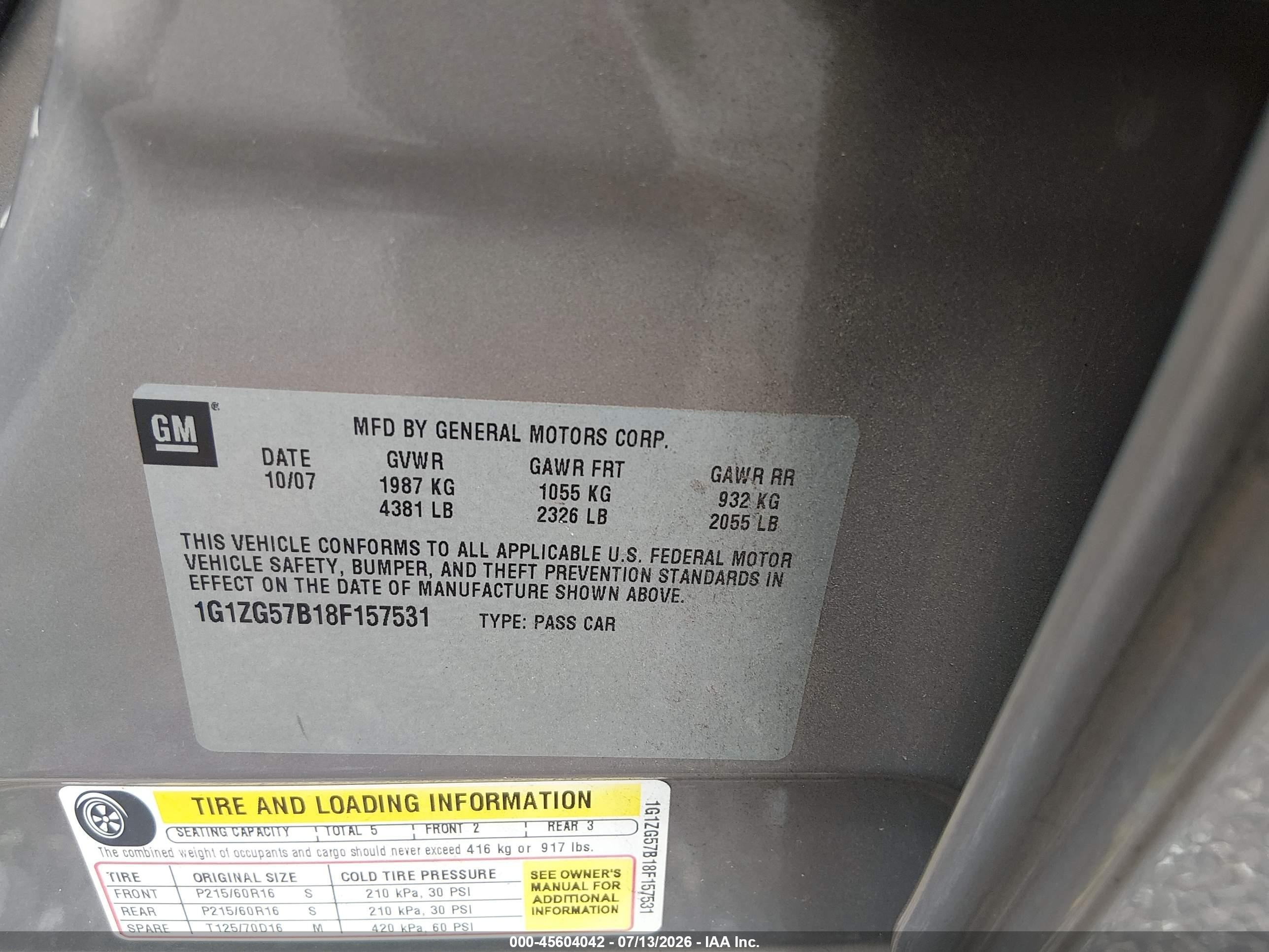 2008 Chevrolet Malibu Ls W/1ls Золотой vin: 1G1ZG57B18F157531
