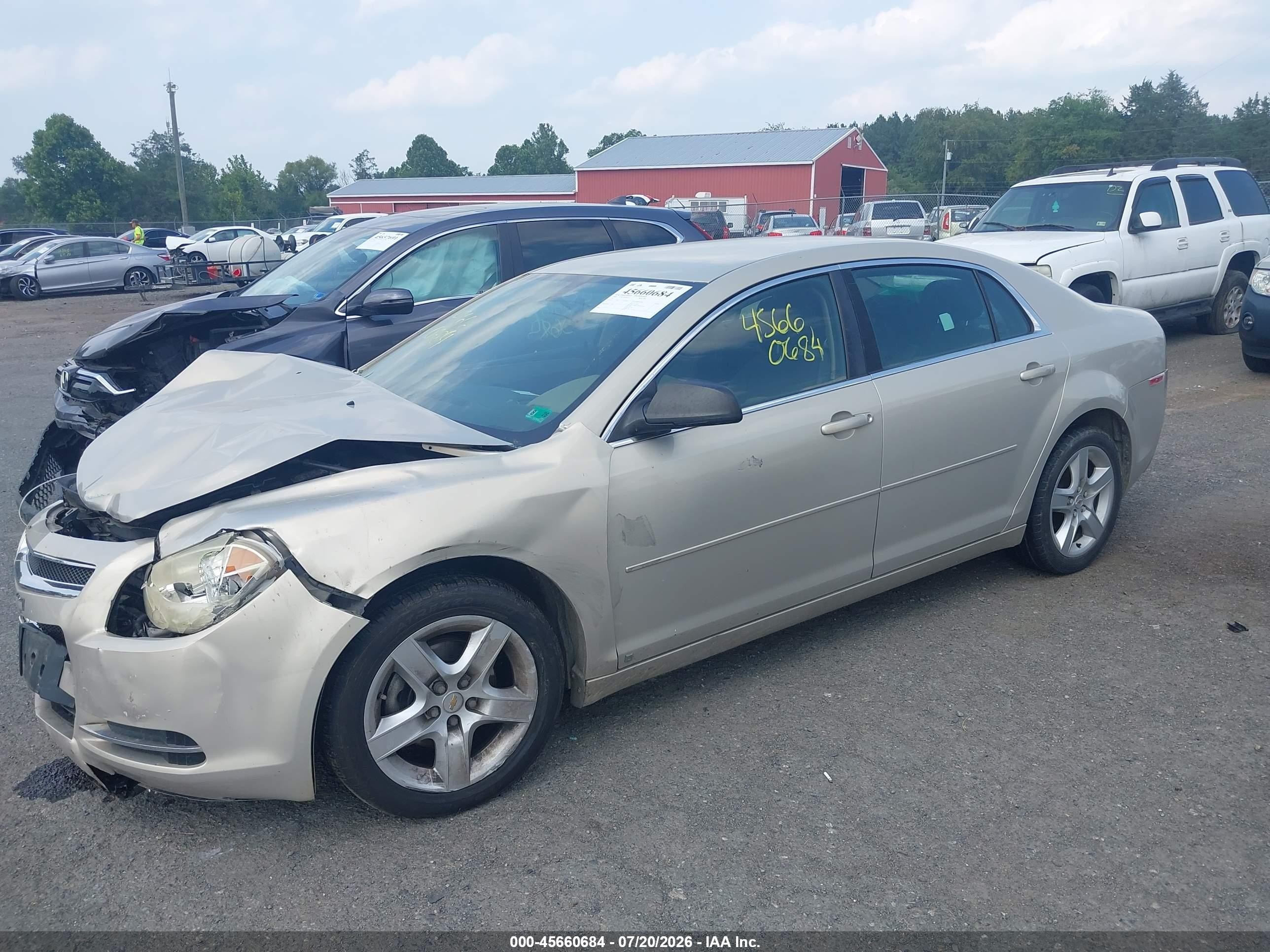 2009 Chevrolet Malibu Ls Champagne vin: 1G1ZG57B19F237882