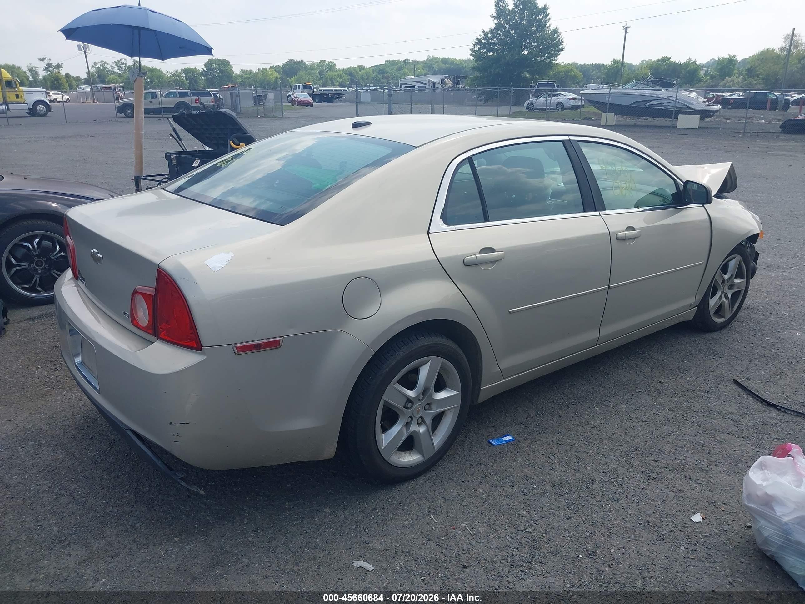 2009 Chevrolet Malibu Ls Champagne vin: 1G1ZG57B19F237882