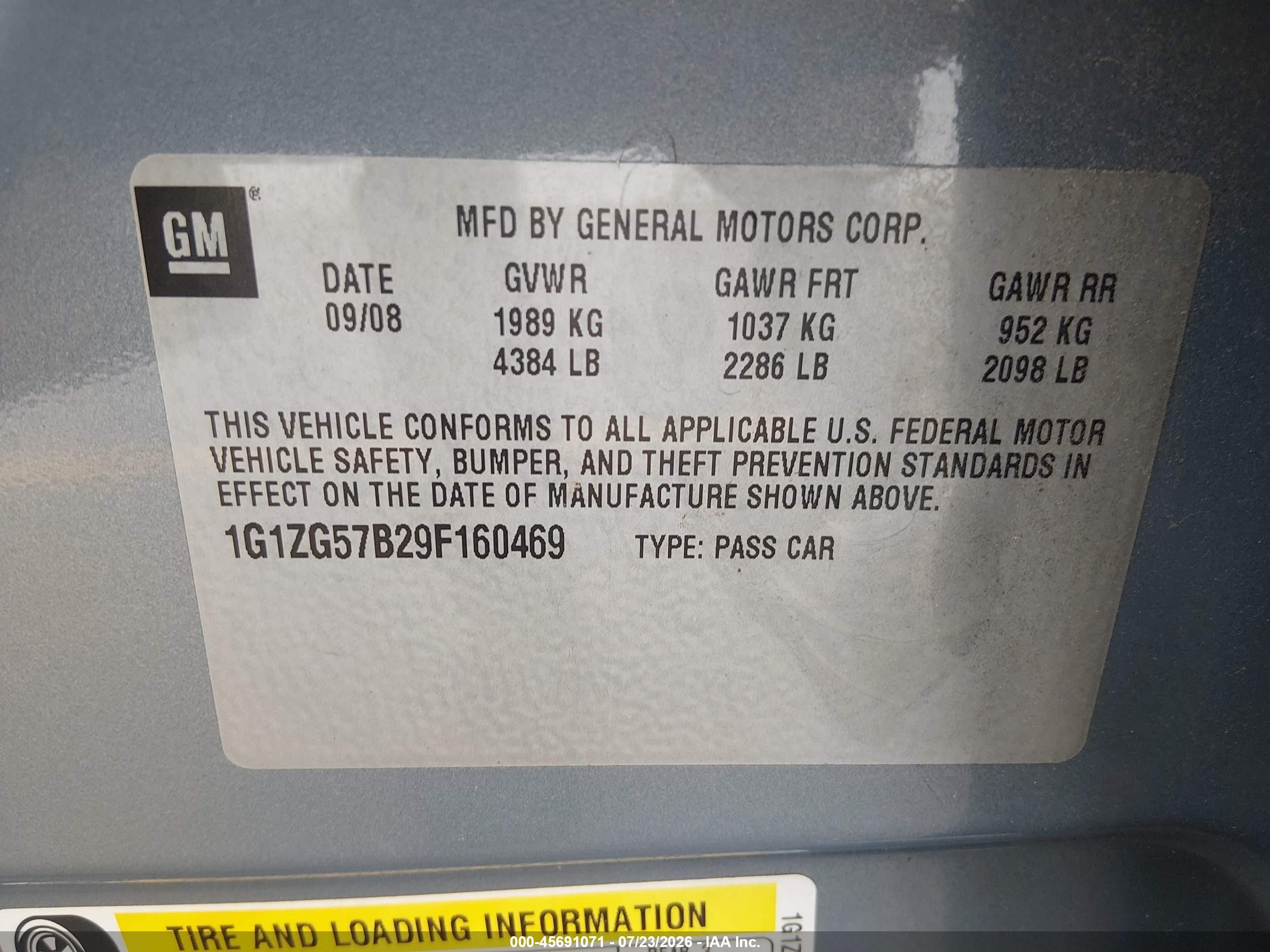 2009 Chevrolet Malibu Ls Blue vin: 1G1ZG57B29F160469