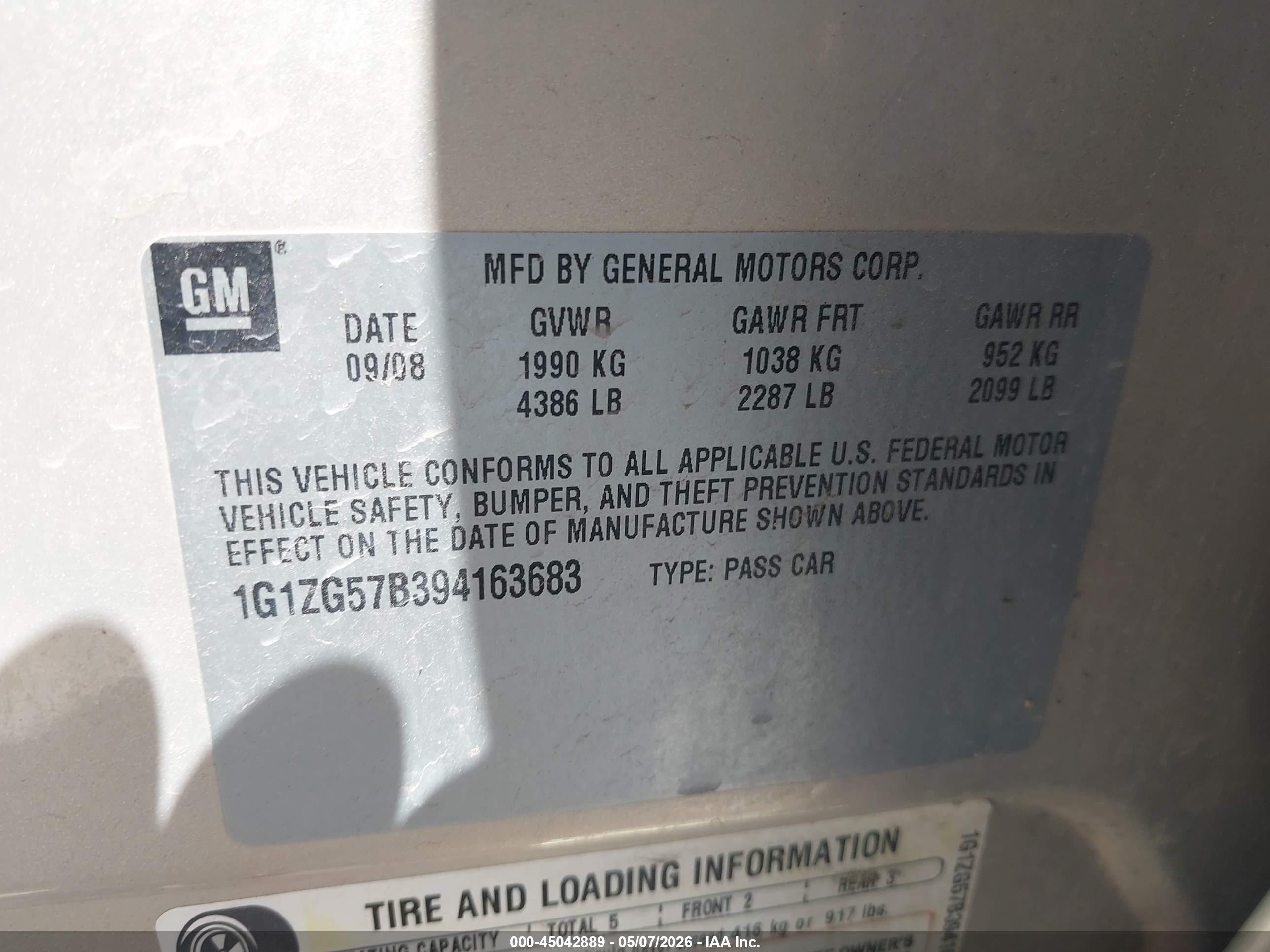 2009 Chevrolet Malibu Ls Золотой vin: 1G1ZG57B394163683