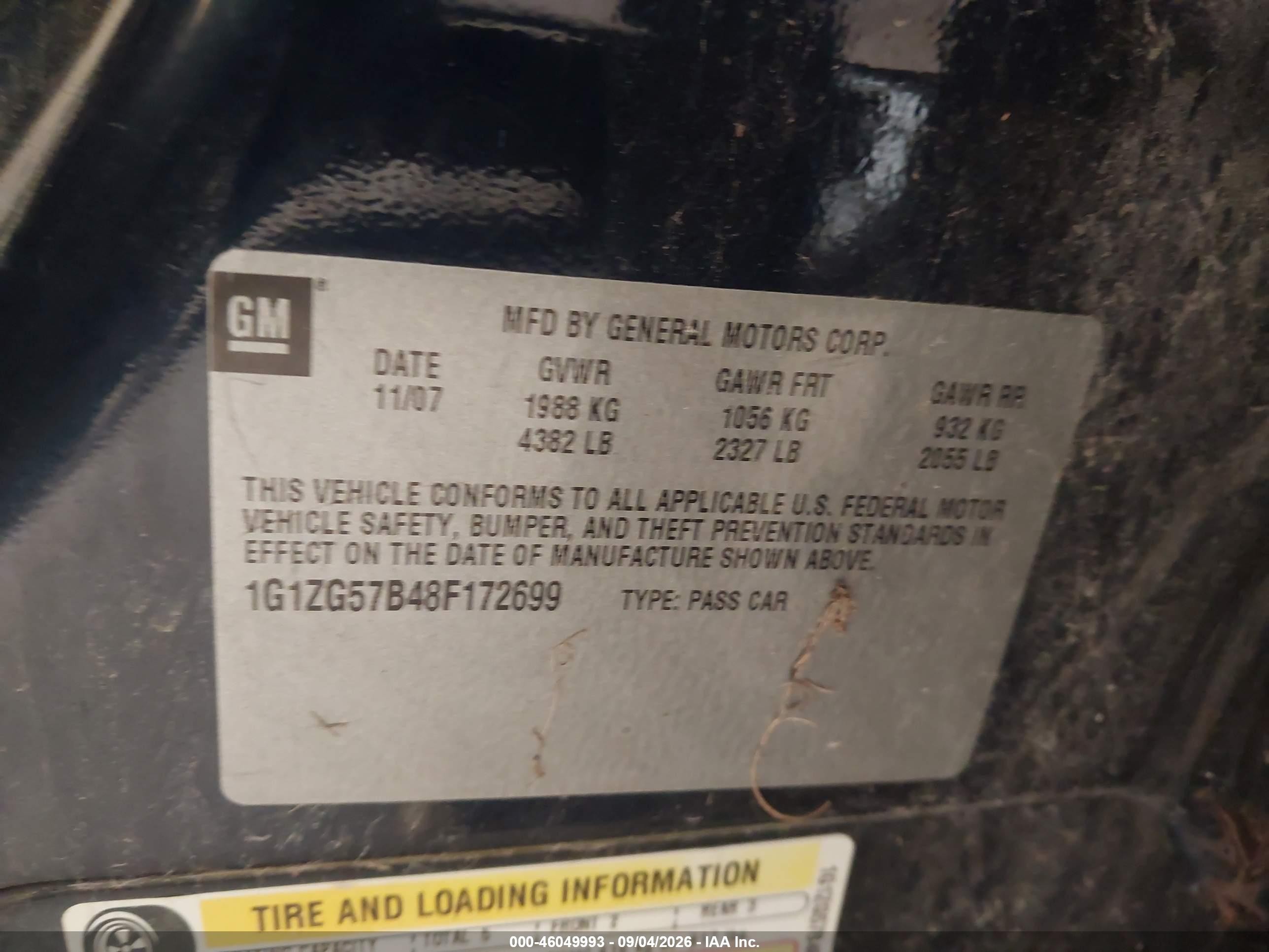 2008 Chevrolet Malibu Ls Blue vin: 1G1ZG57B48F172699