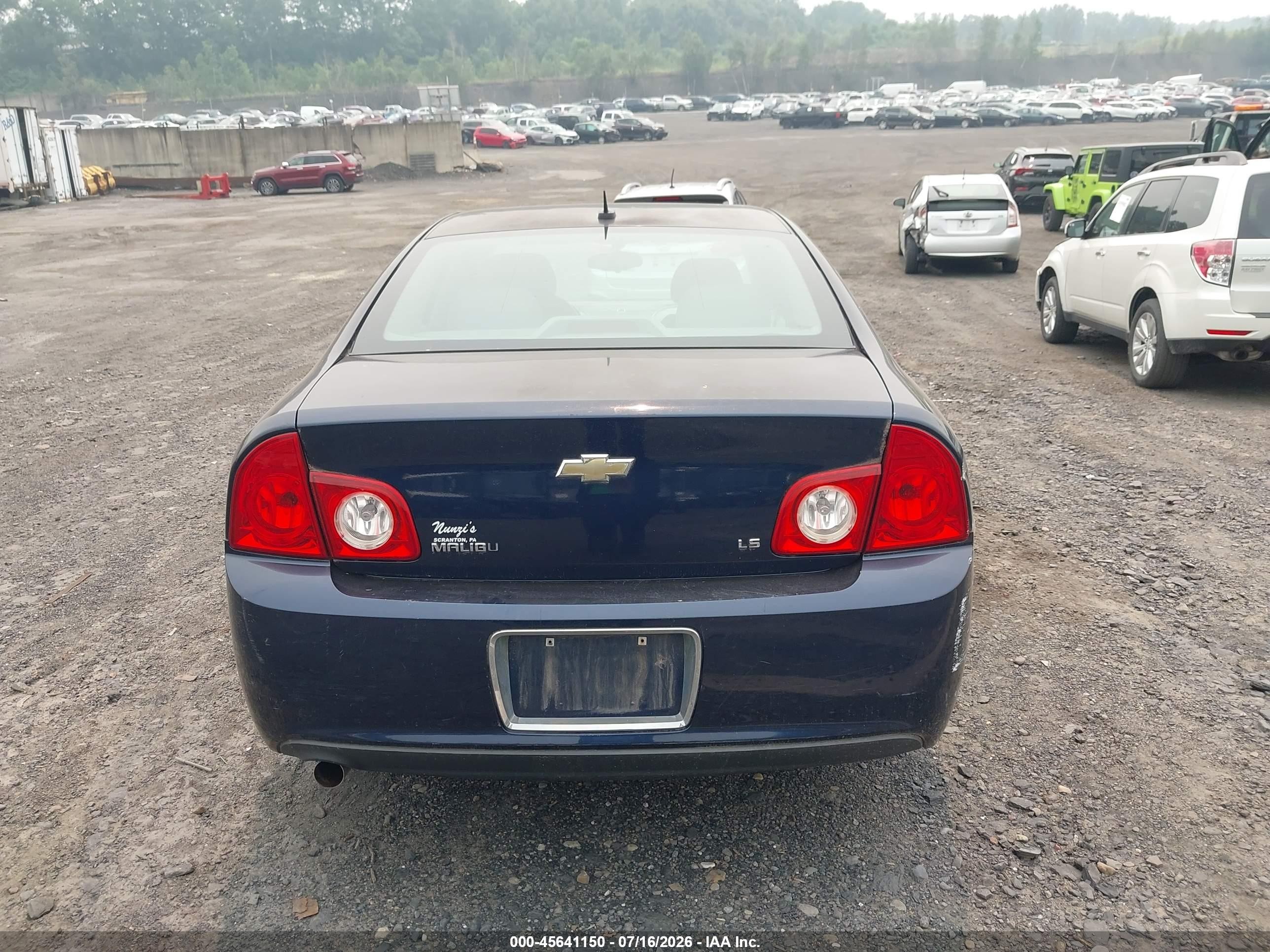 2009 Chevrolet Malibu Ls Blue vin: 1G1ZG57B49F154432
