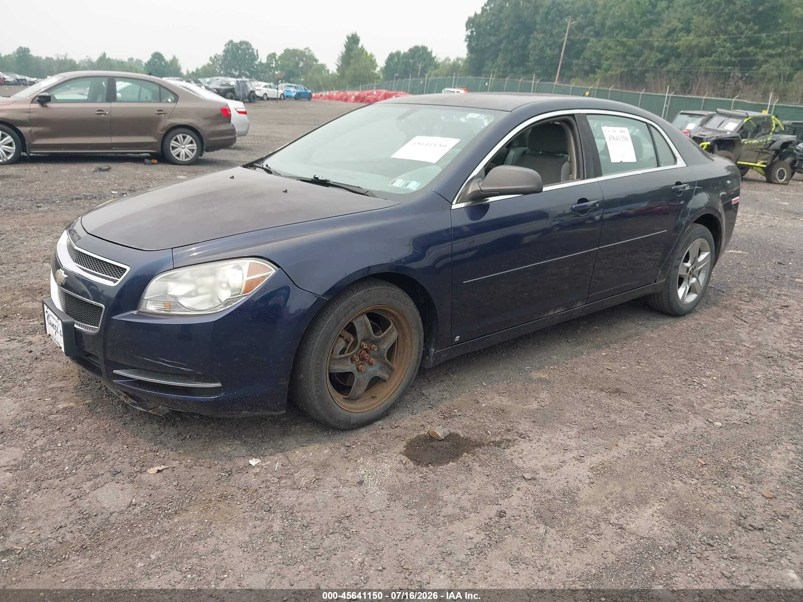 2009 Chevrolet Malibu Ls Blue vin: 1G1ZG57B49F154432