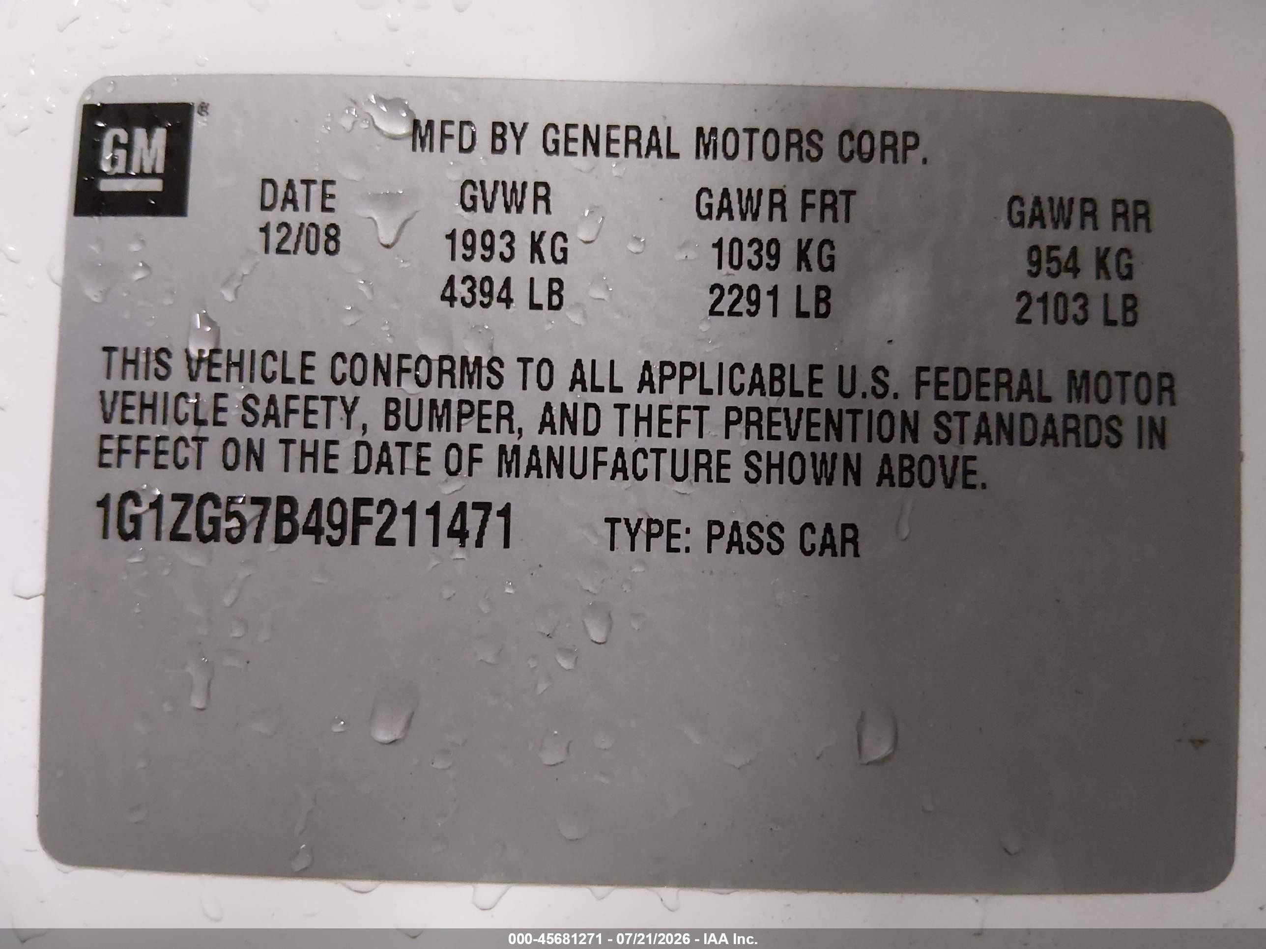 2009 Chevrolet Malibu Ls Белый vin: 1G1ZG57B49F211471