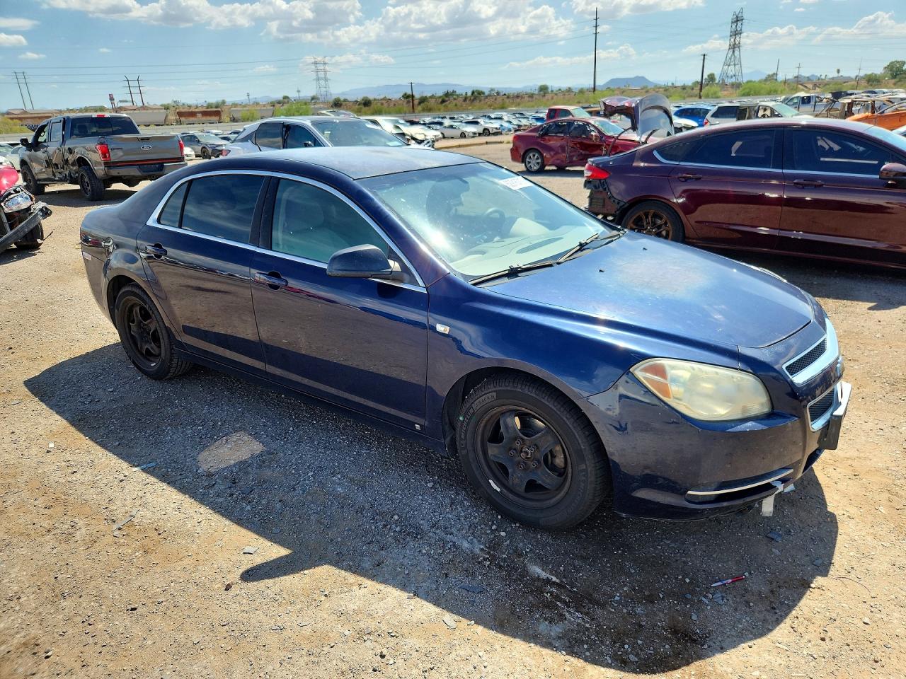 2008 Chevrolet Malibu Ls Blue vin: 1G1ZG57B78F227226