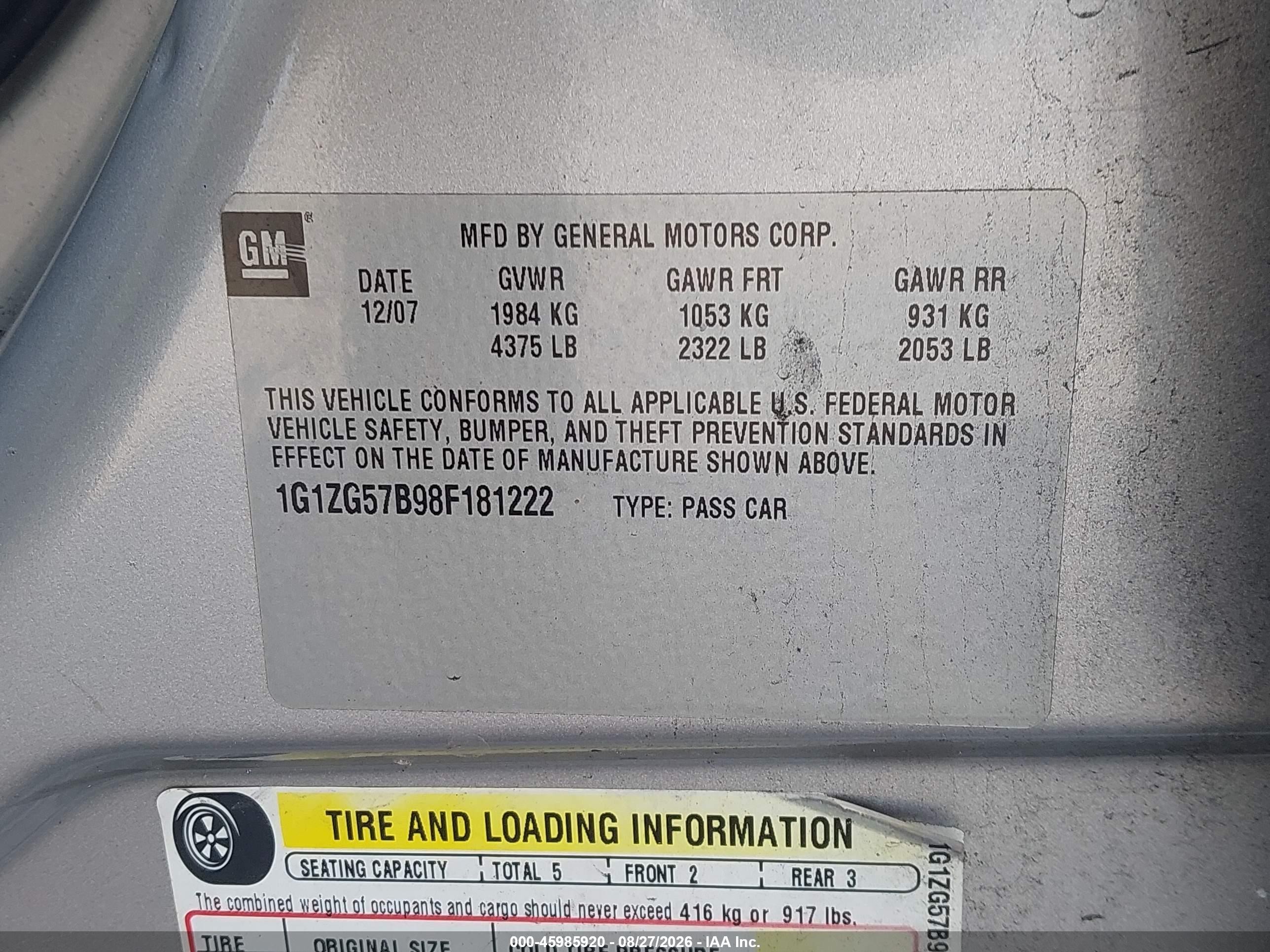 2008 Chevrolet Malibu Ls W/1ls Silver vin: 1G1ZG57B98F181222