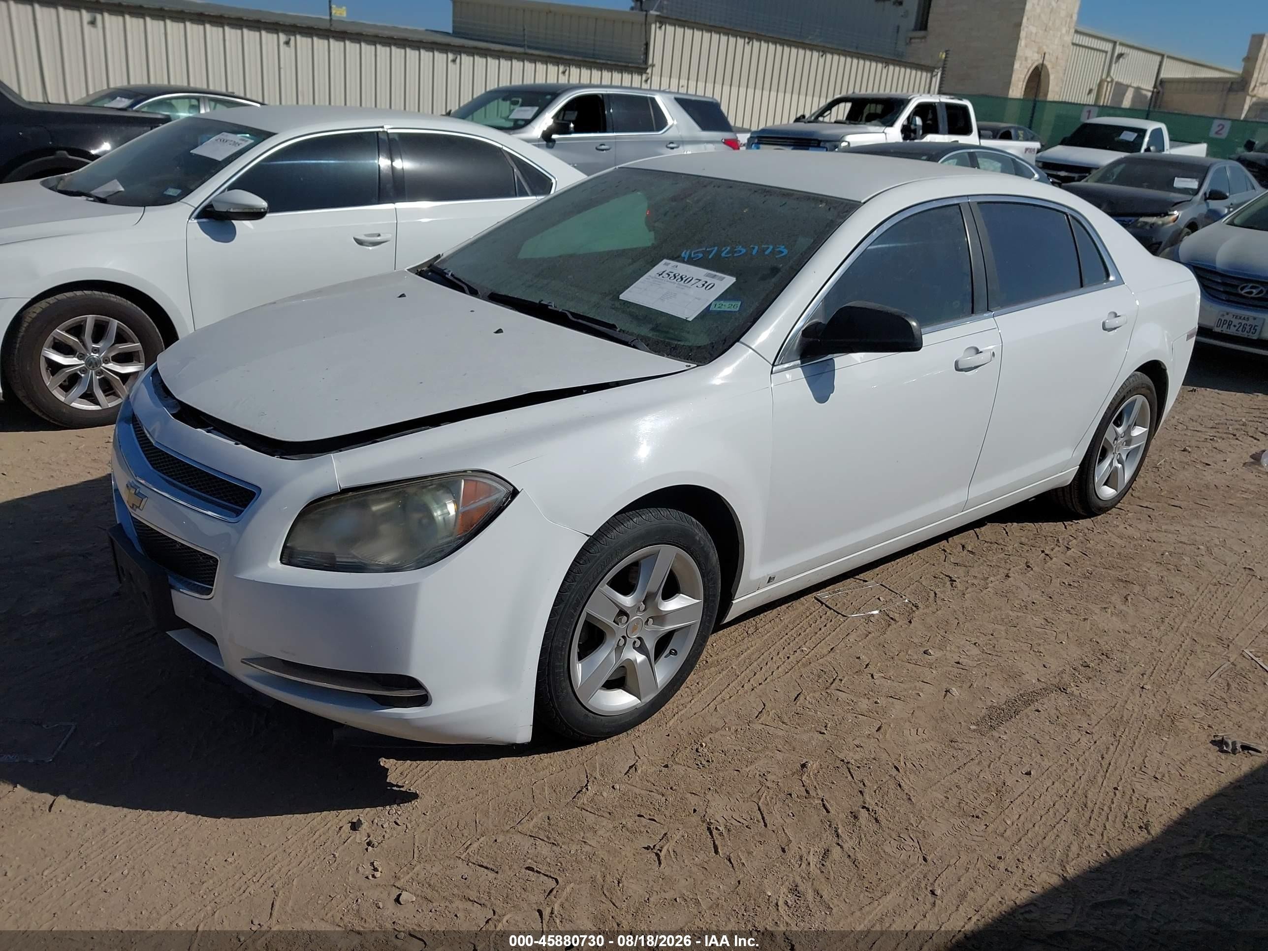 2009 Chevrolet Malibu Ls White vin: 1G1ZG57B994101804