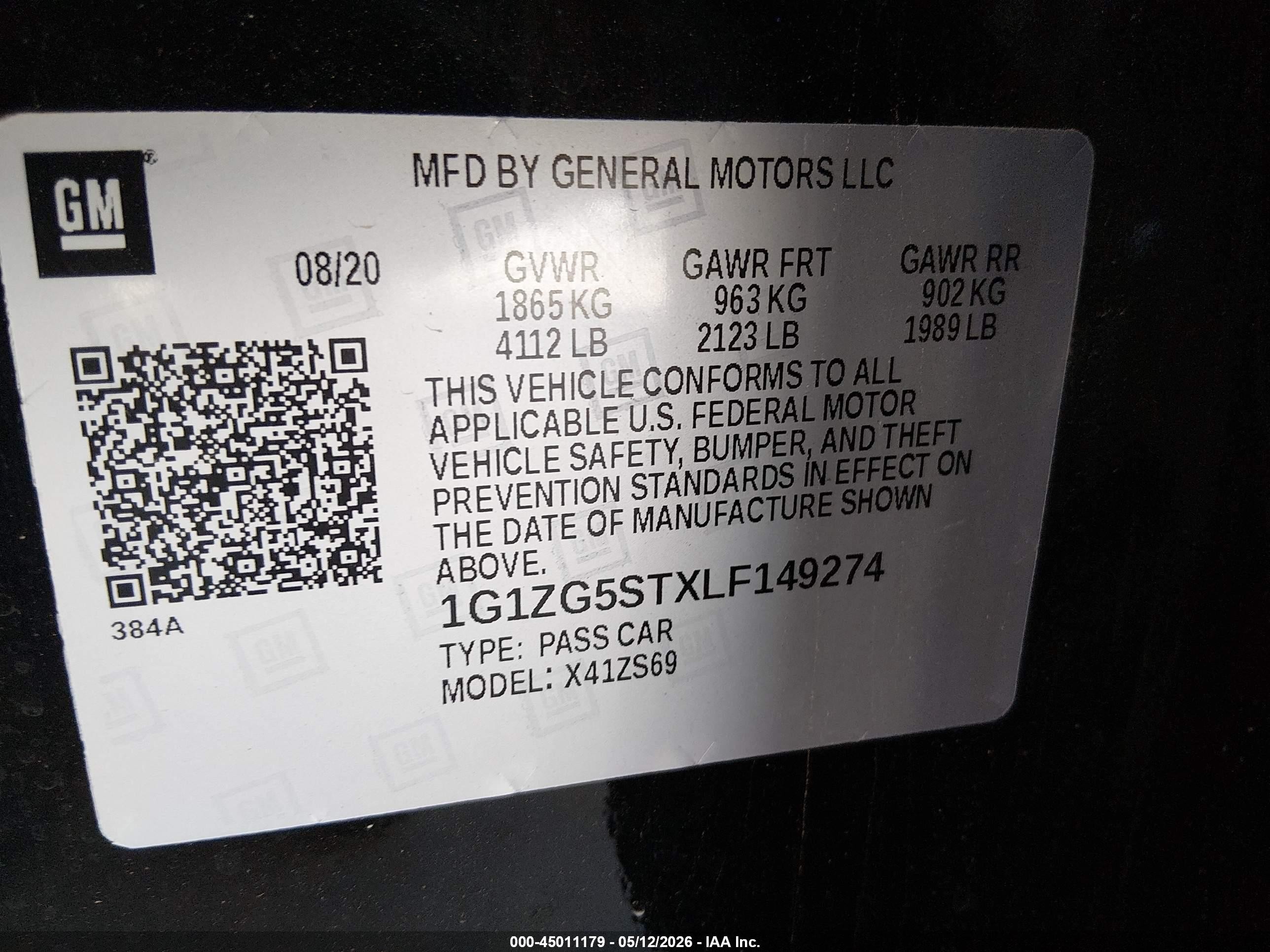 2020 Chevrolet Malibu Fwd Rs Черный vin: 1G1ZG5STXLF149274