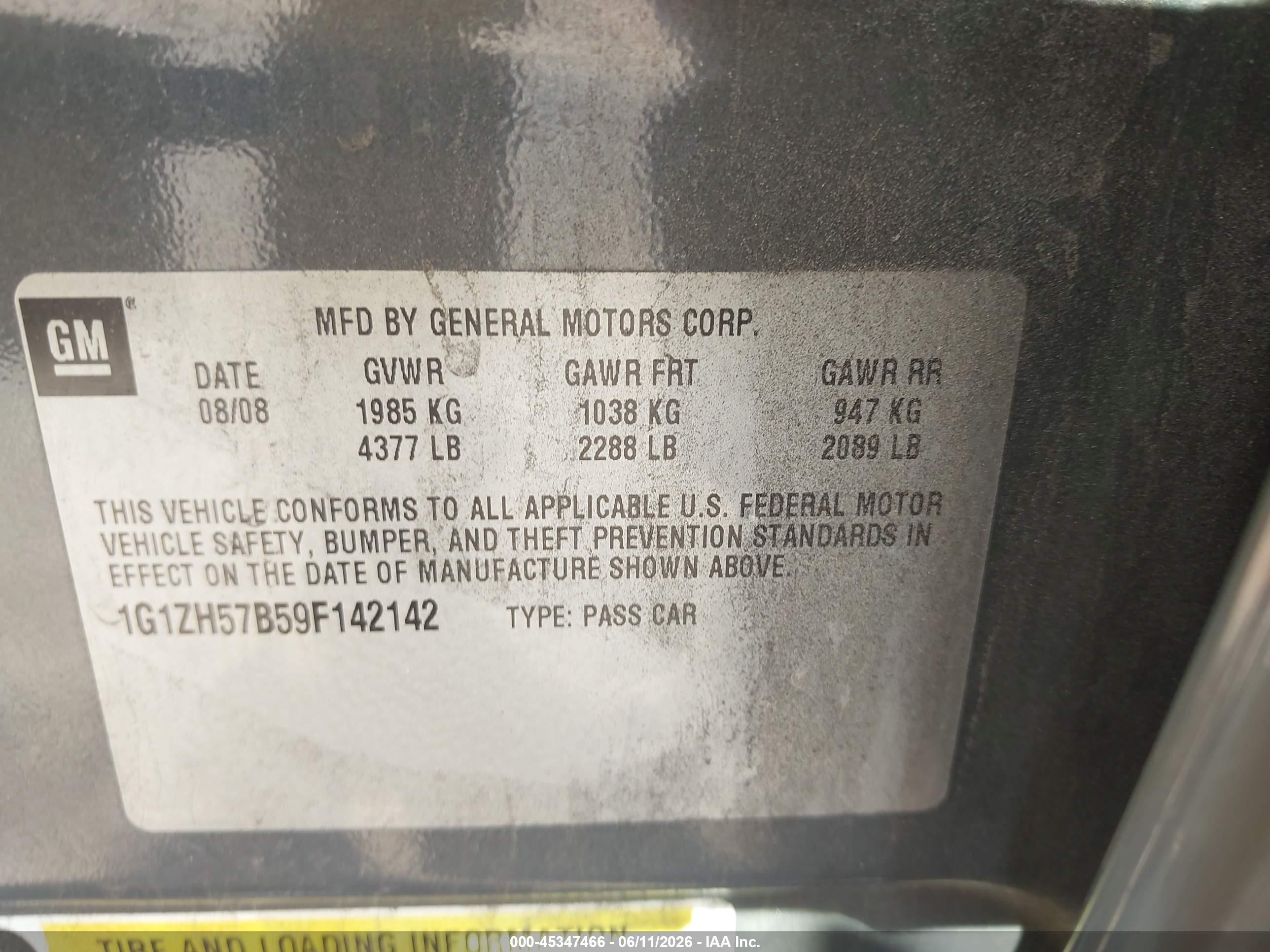 2009 Chevrolet Malibu Lt Gray vin: 1G1ZH57B59F142142