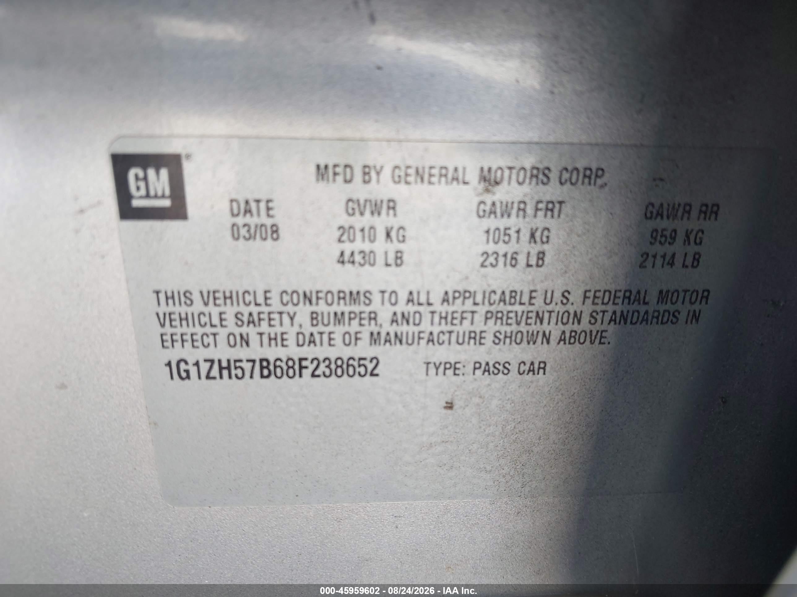 2008 Chevrolet Malibu Lt Silver vin: 1G1ZH57B68F238652