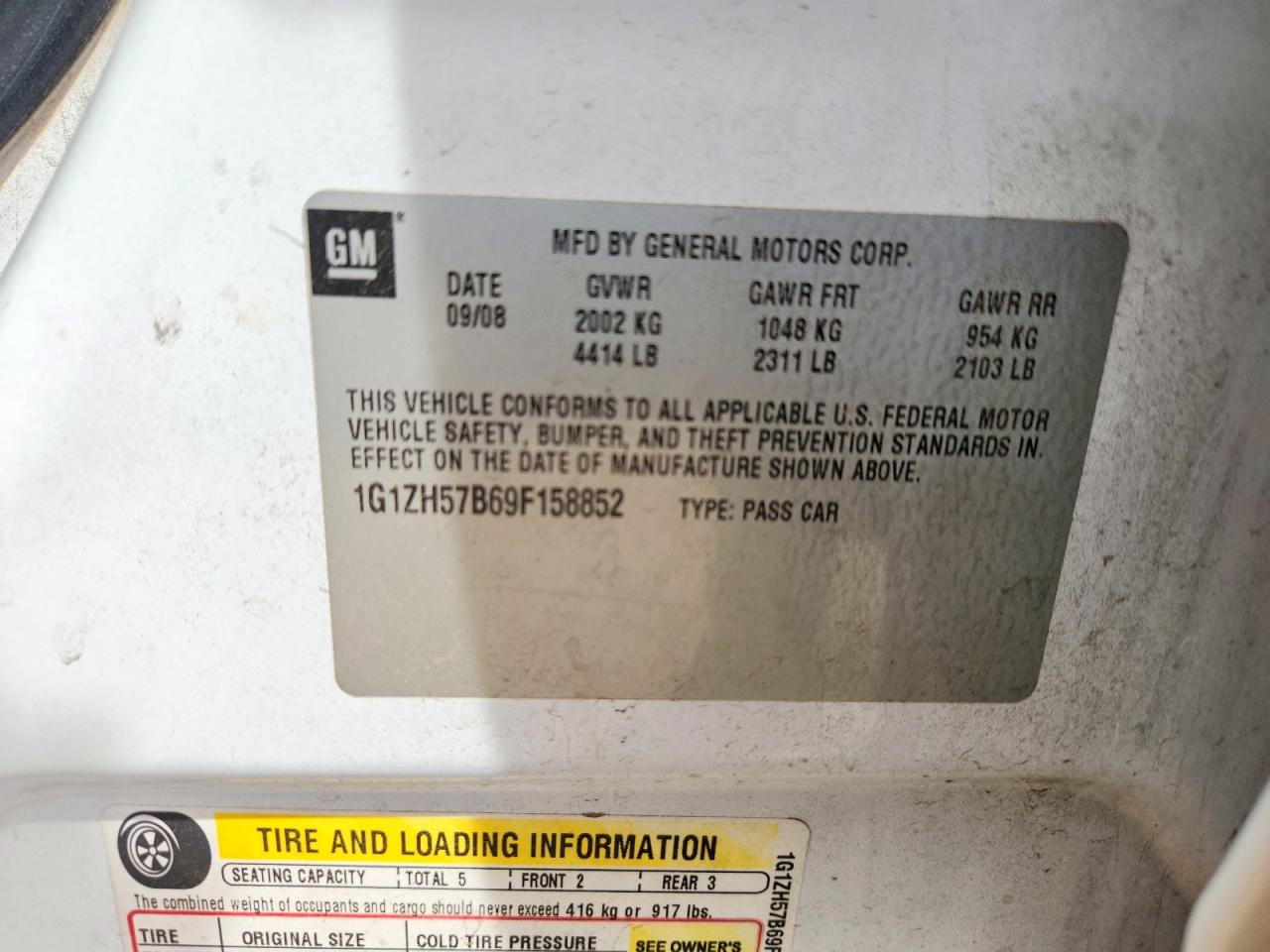 2009 Chevrolet Malibu 1lt White vin: 1G1ZH57B69F158852