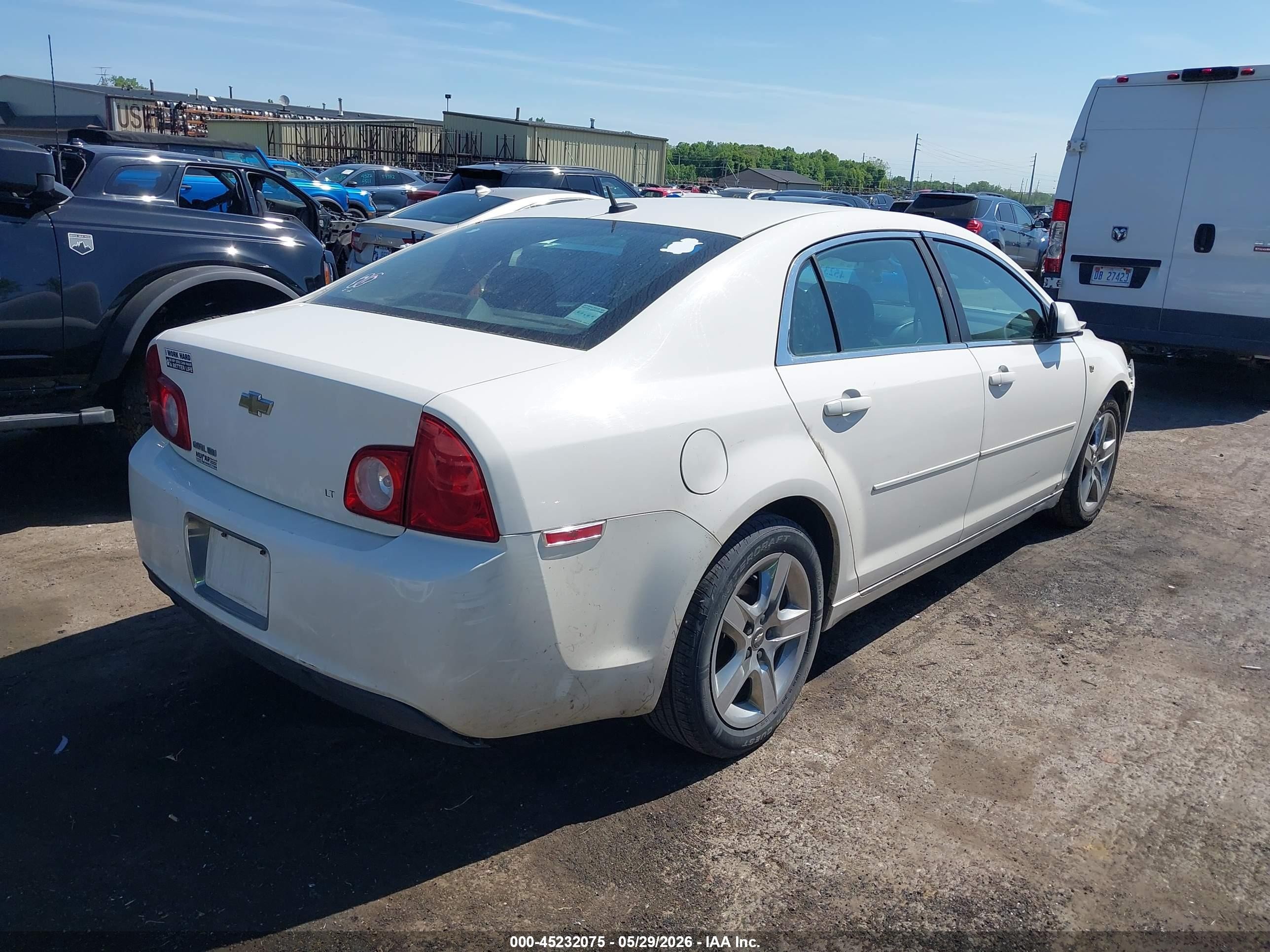 2008 Chevrolet Malibu Lt White vin: 1G1ZH57B88F179958