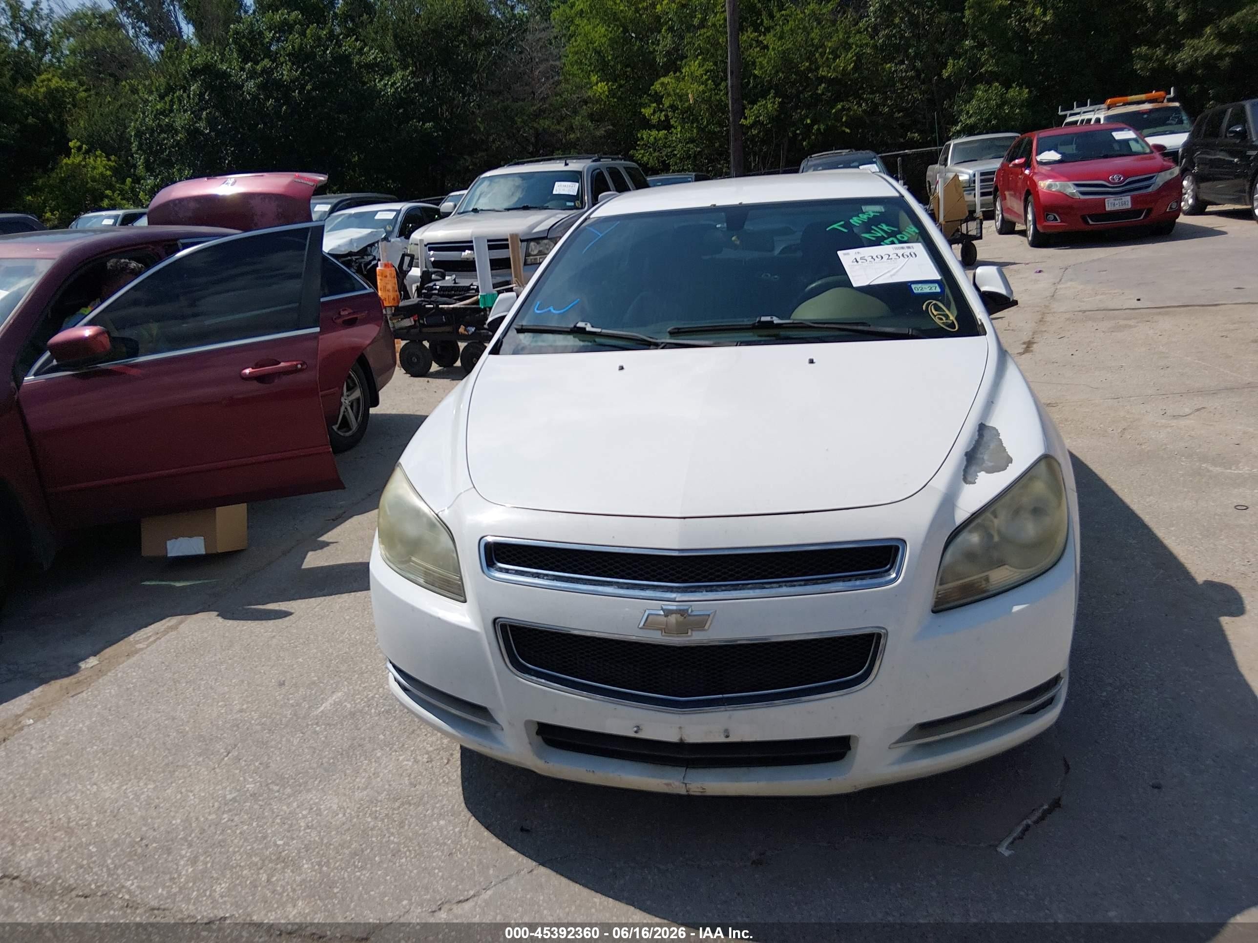 2009 Chevrolet Malibu Lt White vin: 1G1ZH57B89F170114