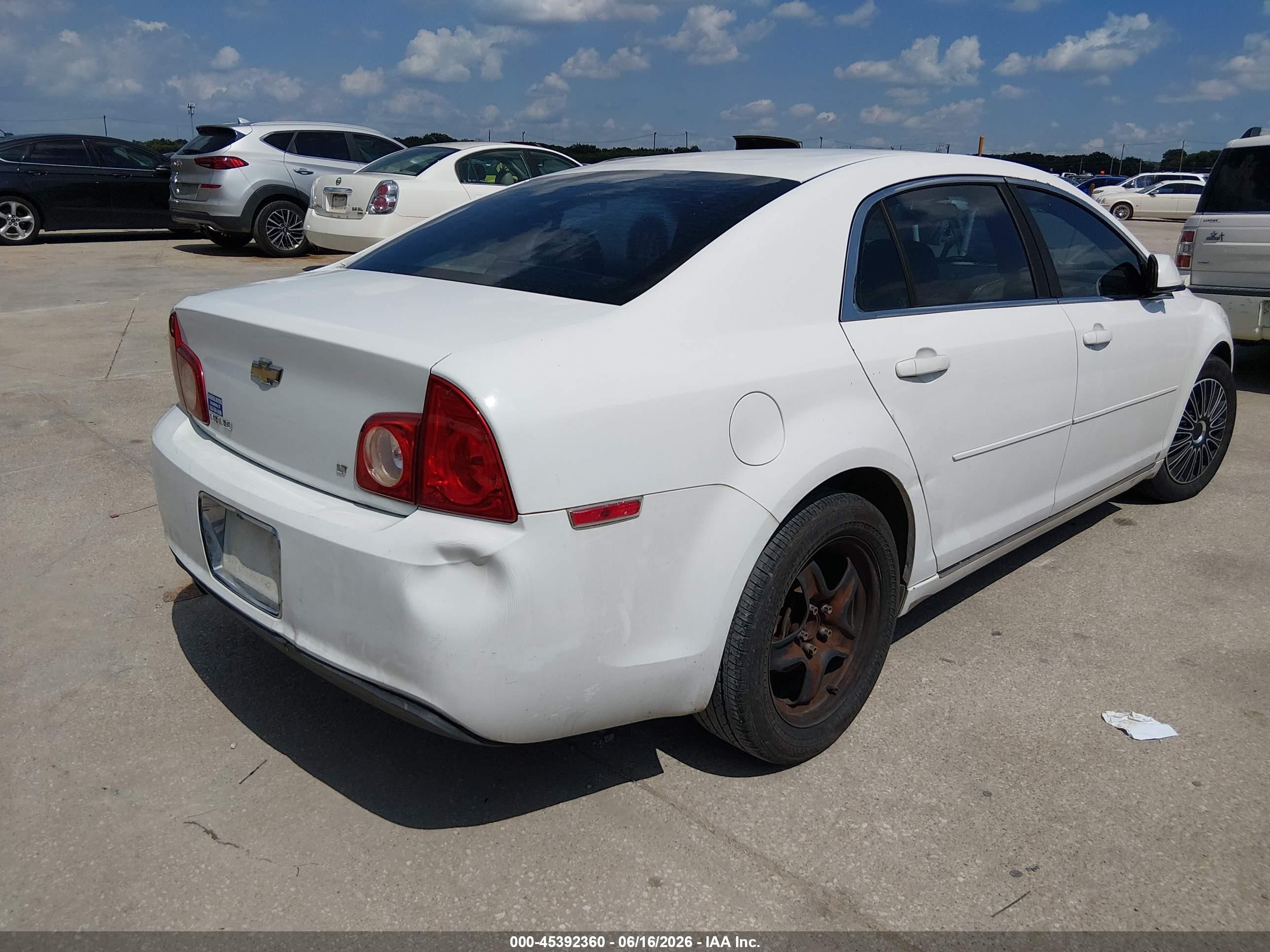 2009 Chevrolet Malibu Lt White vin: 1G1ZH57B89F170114