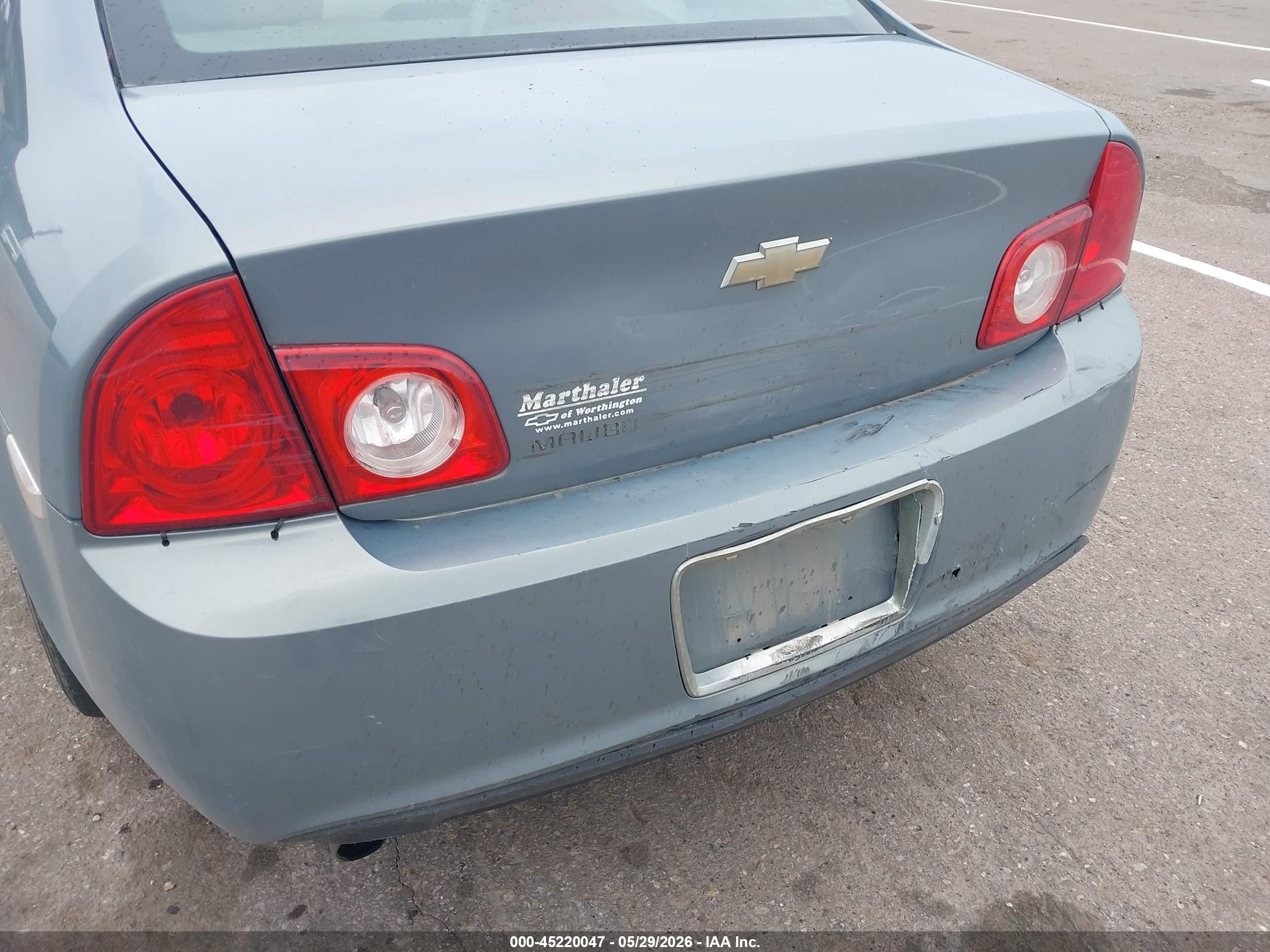 2009 Chevrolet Malibu Lt Blue vin: 1G1ZH57B89F212491