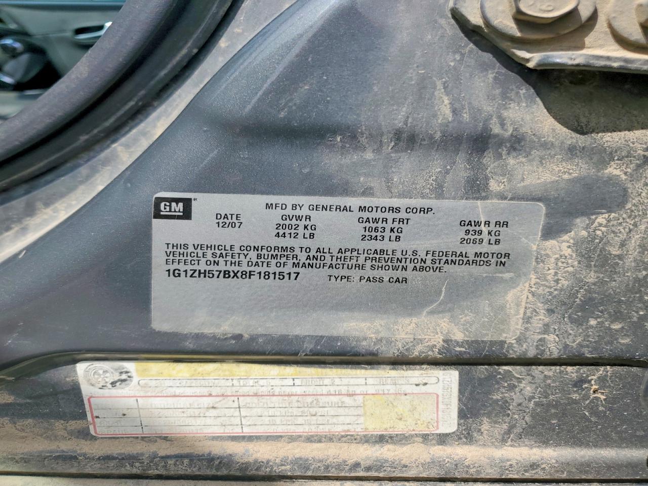 2008 Chevrolet Malibu 1lt Серый vin: 1G1ZH57BX8F181517