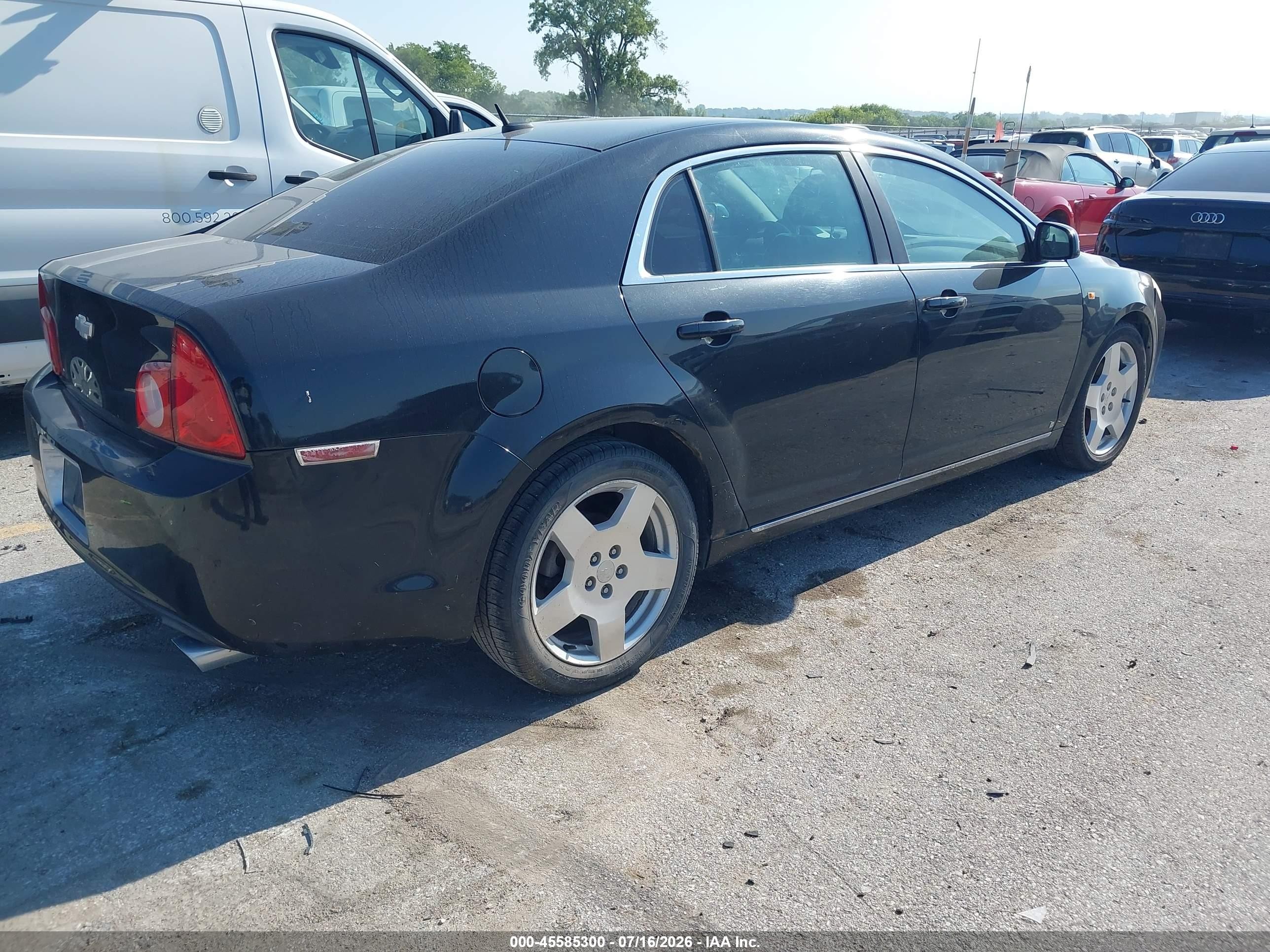 2008 Chevrolet Malibu Lt W/2lt Black vin: 1G1ZJ57768F191655