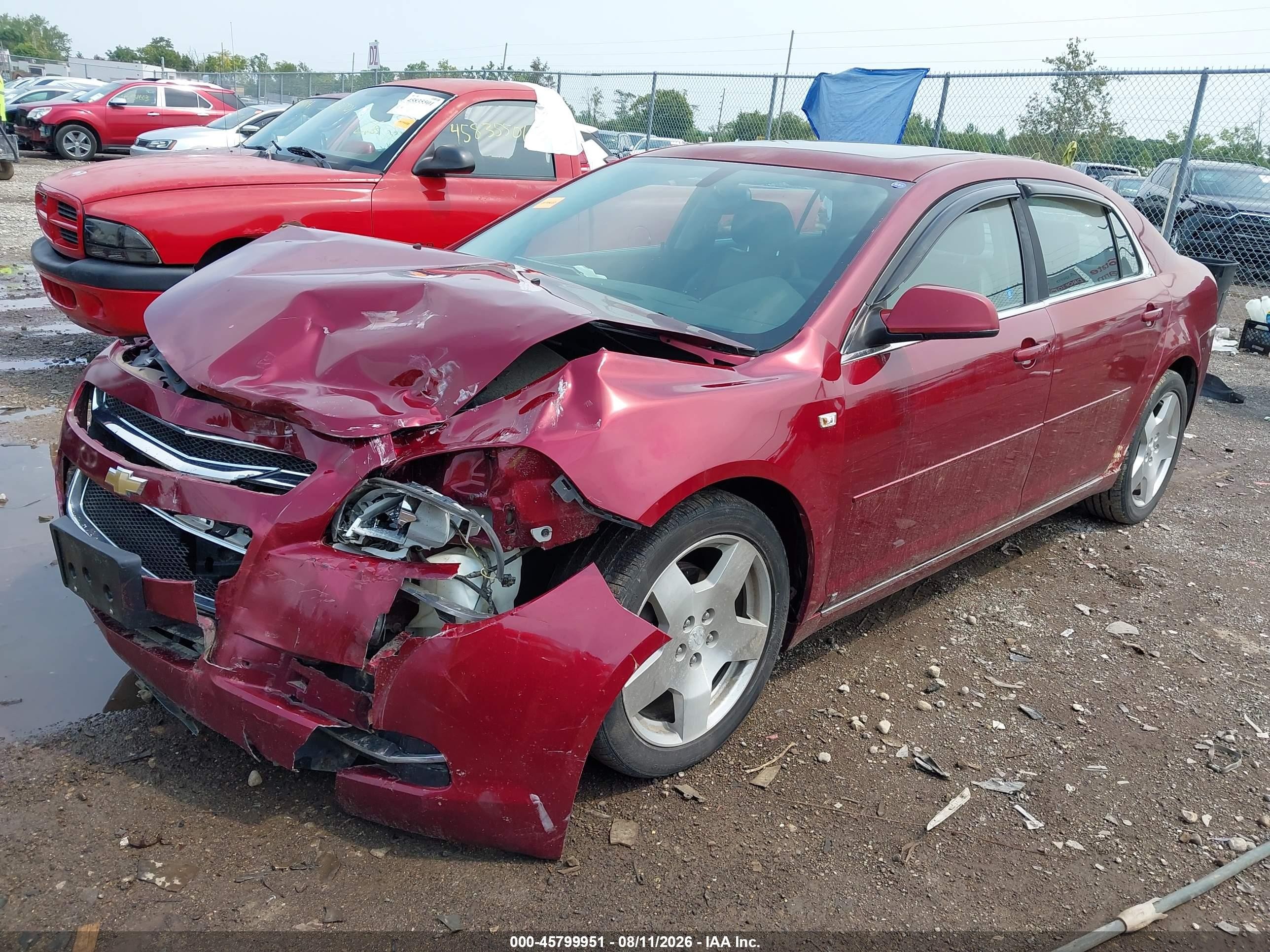 2008 Chevrolet Malibu Lt W/2lt Темно-бордовый vin: 1G1ZJ57788F289165