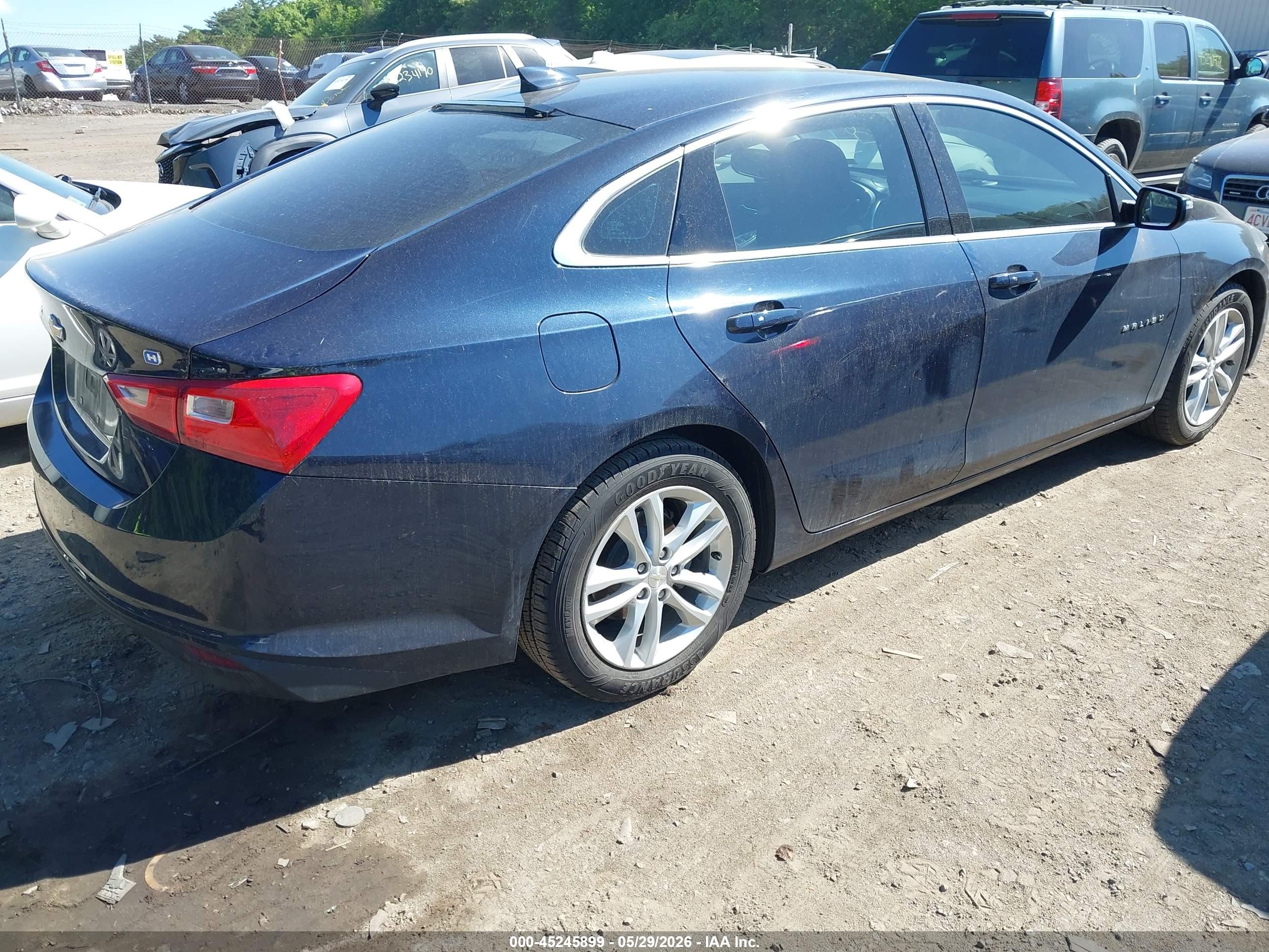 2017 Chevrolet Malibu Hybrid Синий vin: 1G1ZJ5SU6HF255237