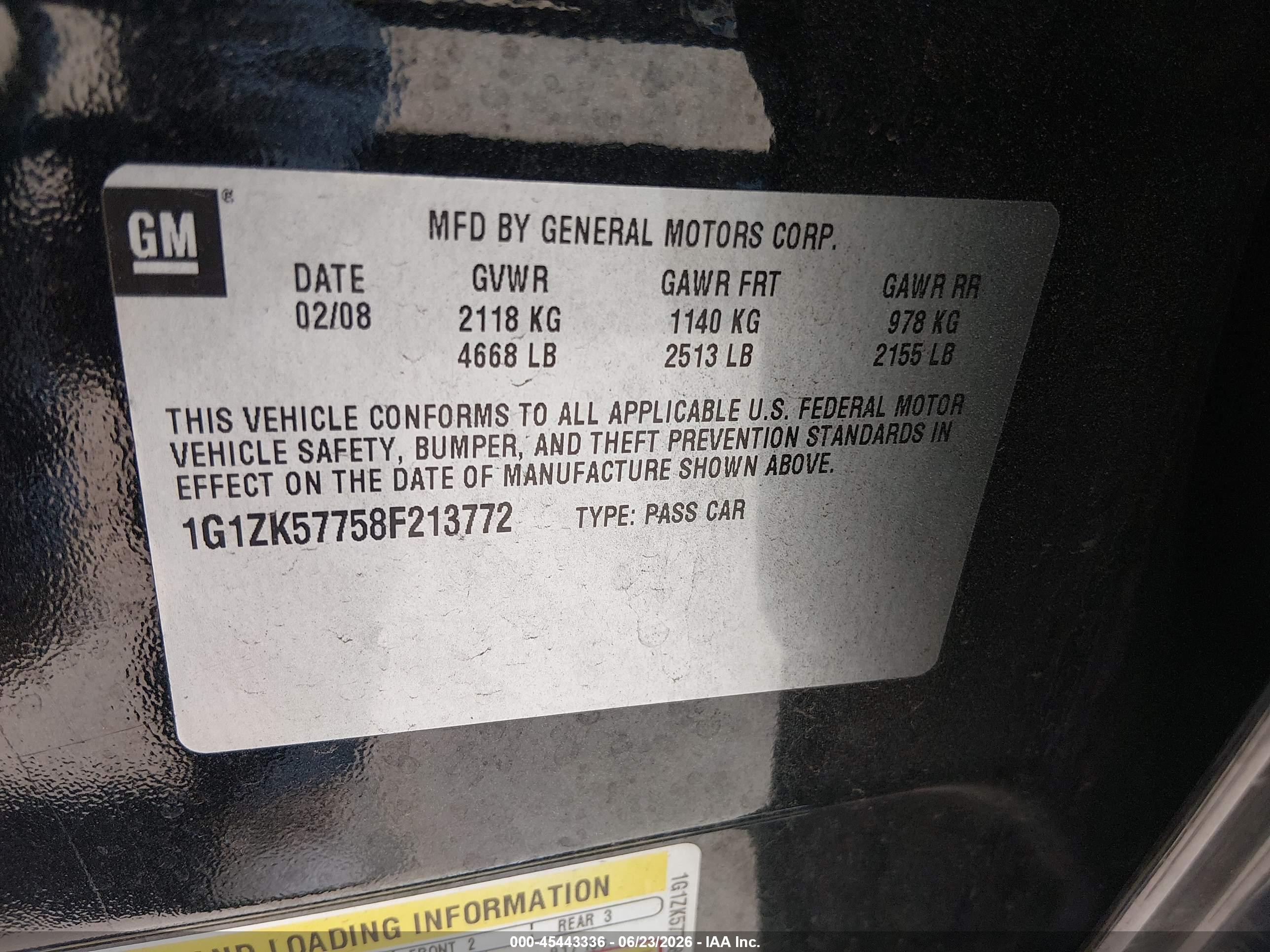 2008 Chevrolet Malibu Ltz Black vin: 1G1ZK57758F213772
