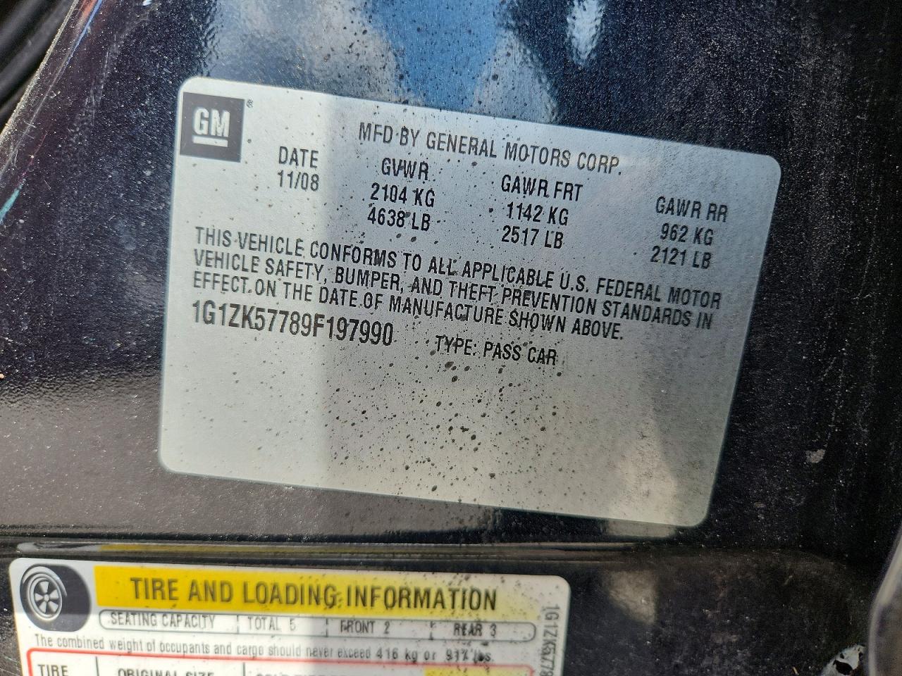 2009 Chevrolet Malibu Ltz Угольный vin: 1G1ZK57789F197990
