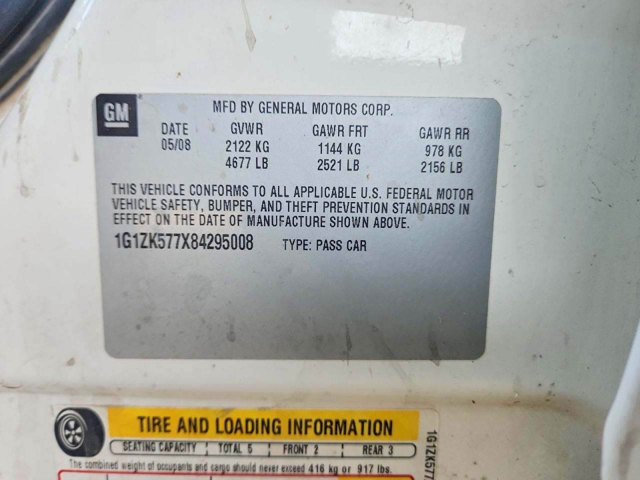 2008 Chevrolet Malibu Ltz White vin: 1G1ZK577X84295008