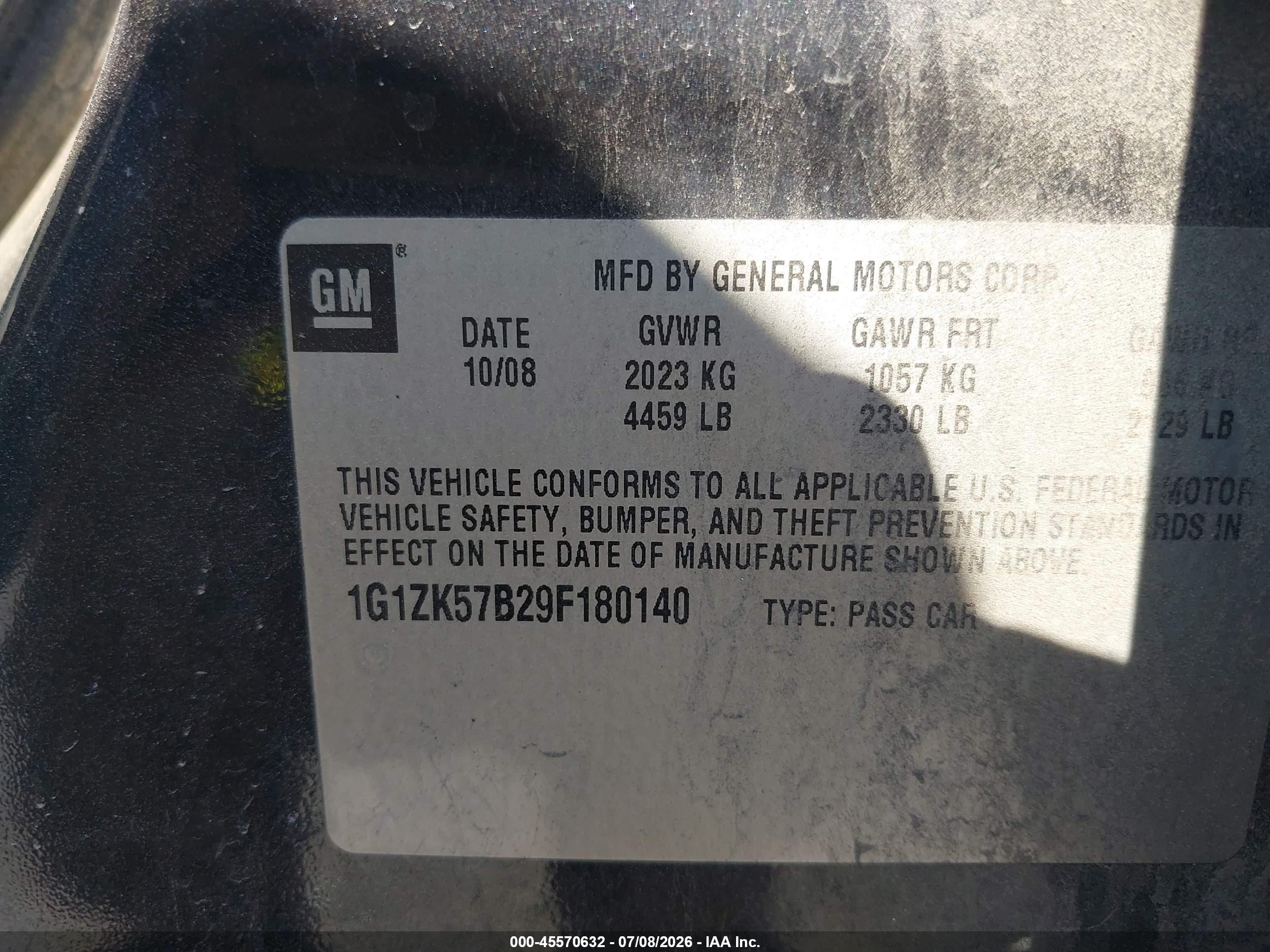 2009 Chevrolet Malibu Ltz Black vin: 1G1ZK57B29F180140