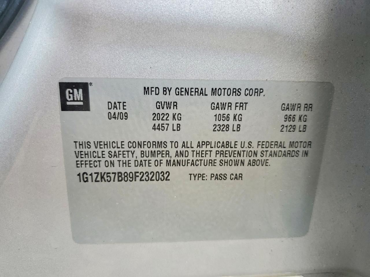 2009 Chevrolet Malibu Ltz Silver vin: 1G1ZK57B89F232032