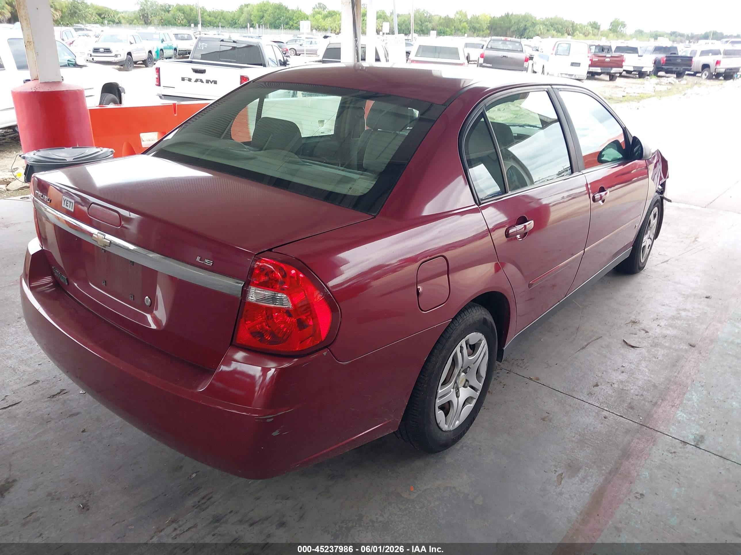 2006 Chevrolet Malibu Ls Burgundy vin: 1G1ZS51F36F299175