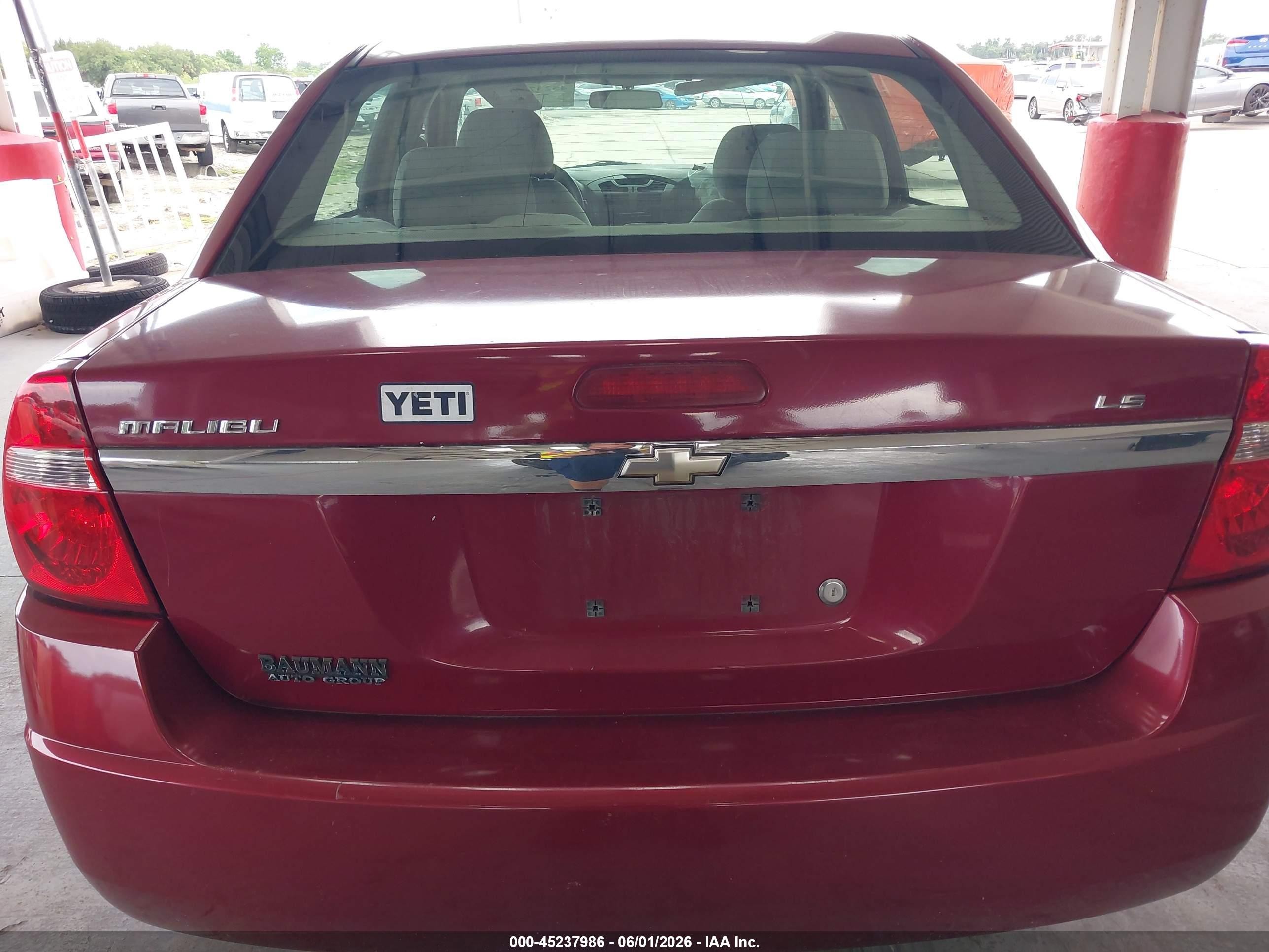 2006 Chevrolet Malibu Ls Burgundy vin: 1G1ZS51F36F299175