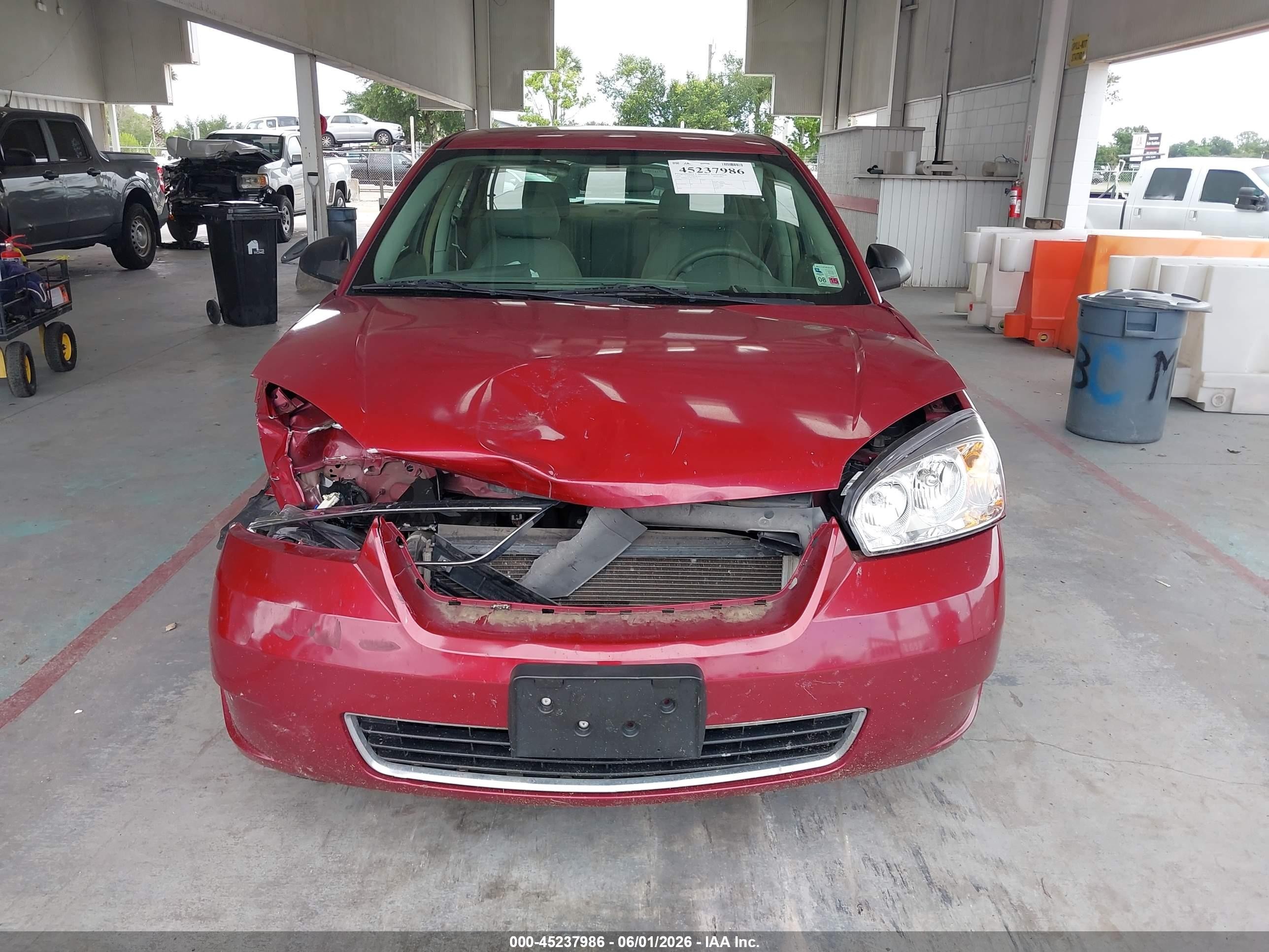 2006 Chevrolet Malibu Ls Burgundy vin: 1G1ZS51F36F299175