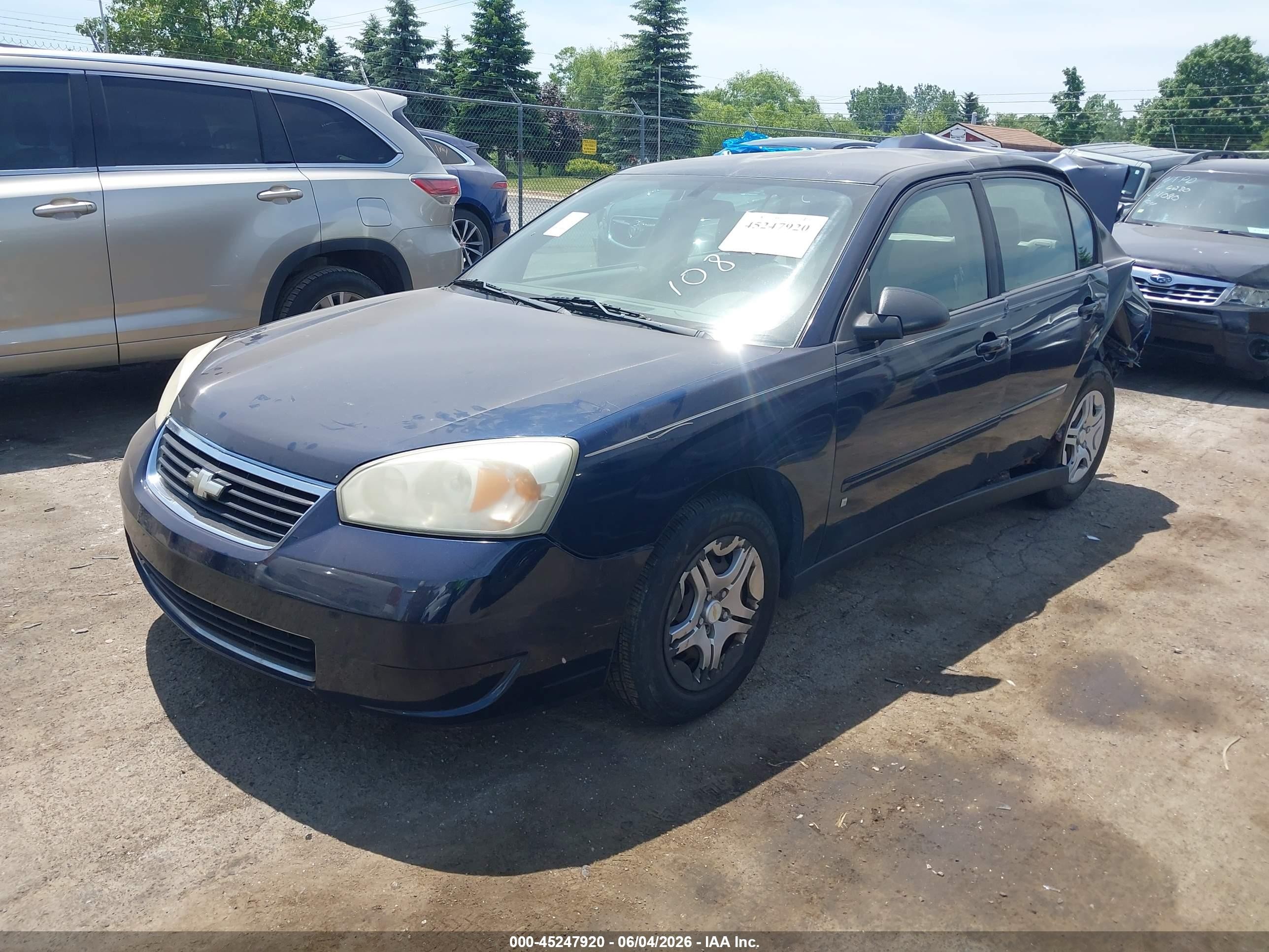 2006 Chevrolet Malibu Ls Blue vin: 1G1ZS51F86F108737