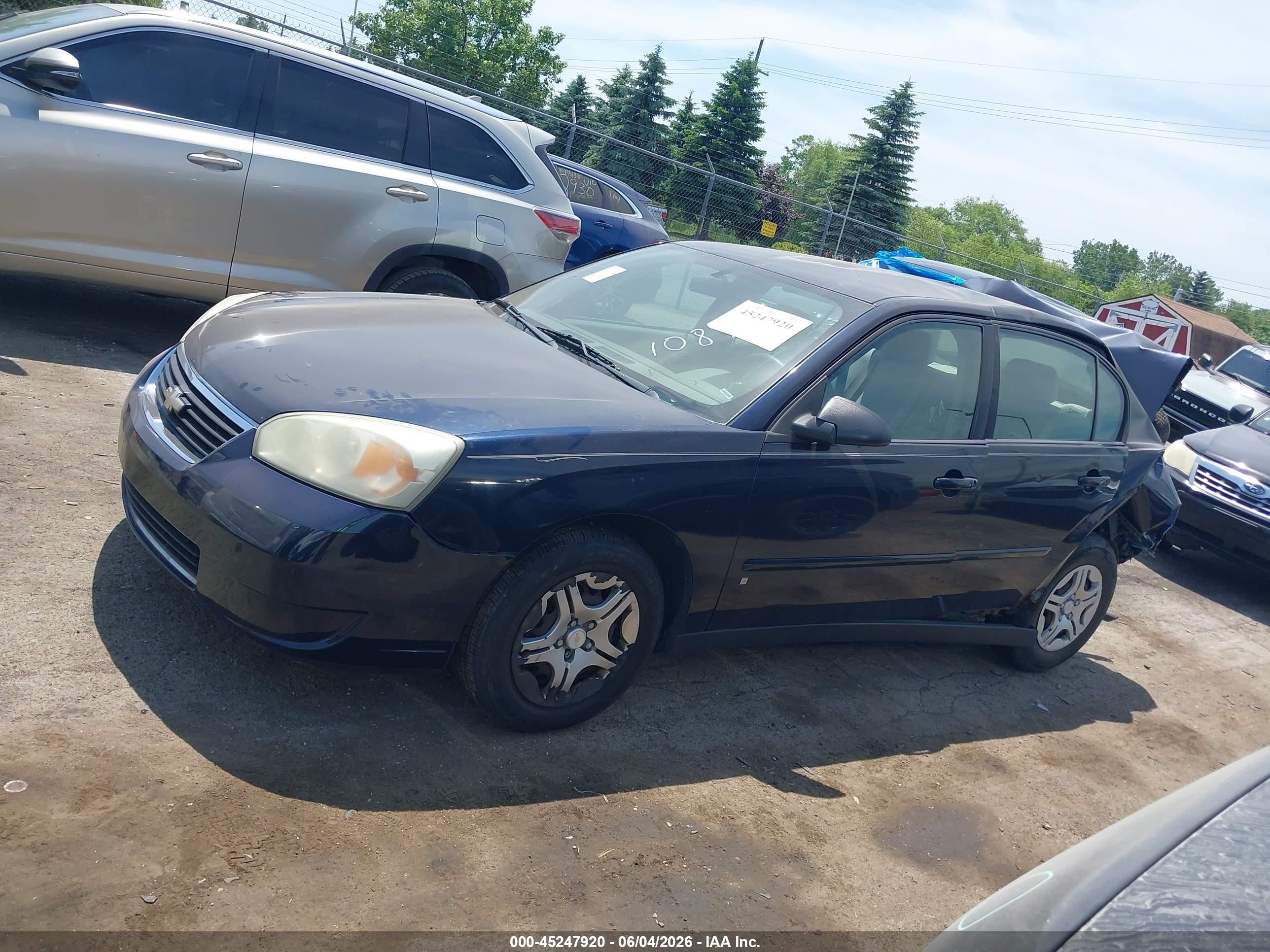 2006 Chevrolet Malibu Ls Blue vin: 1G1ZS51F86F108737