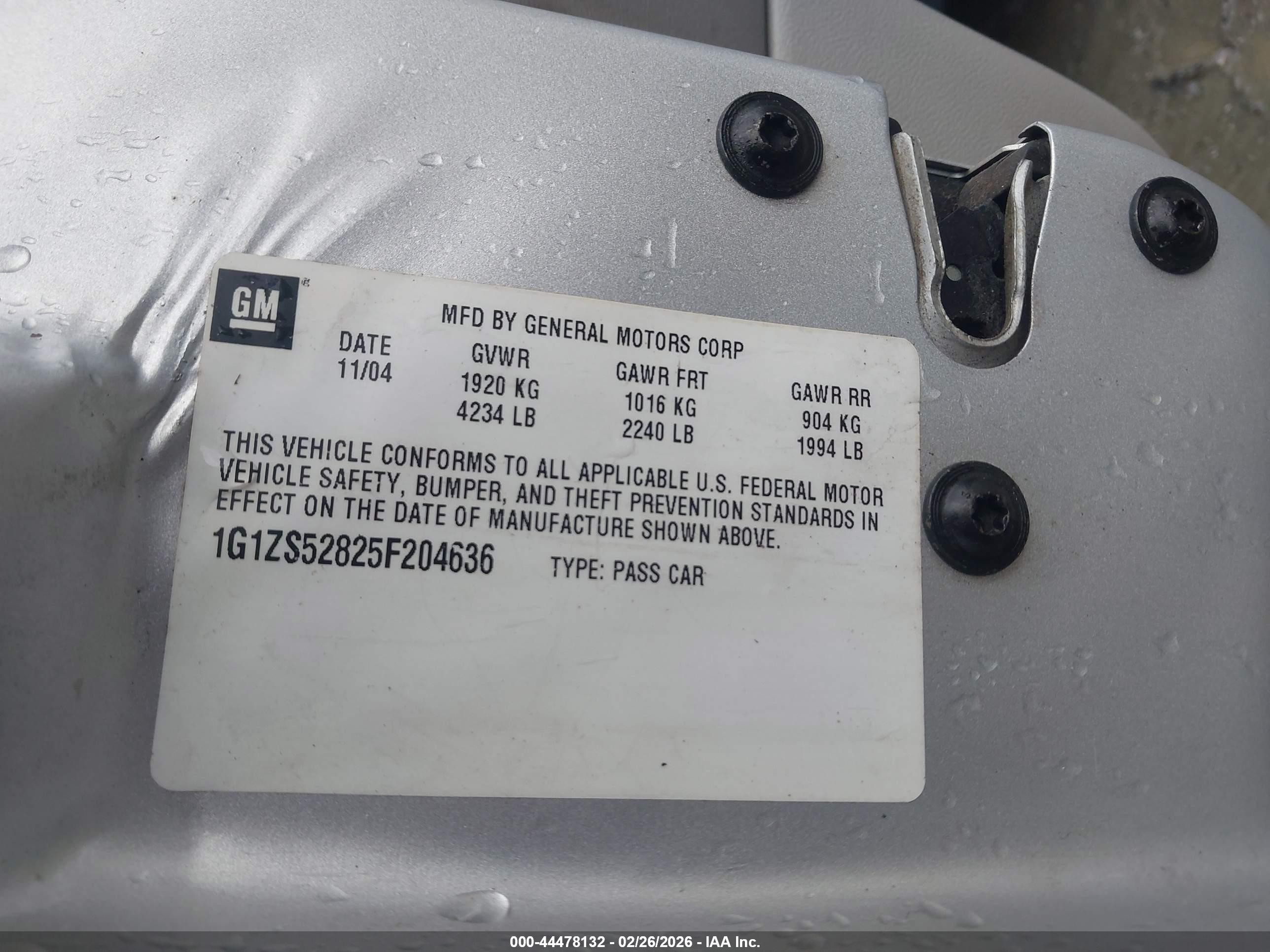 2005 Chevrolet Malibu   Серебряный vin: 1G1ZS52825F204636