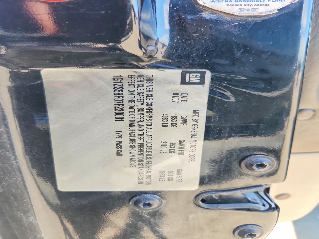 2007 Chevrolet Malibu Ls Black vin: 1G1ZS58F07F230001