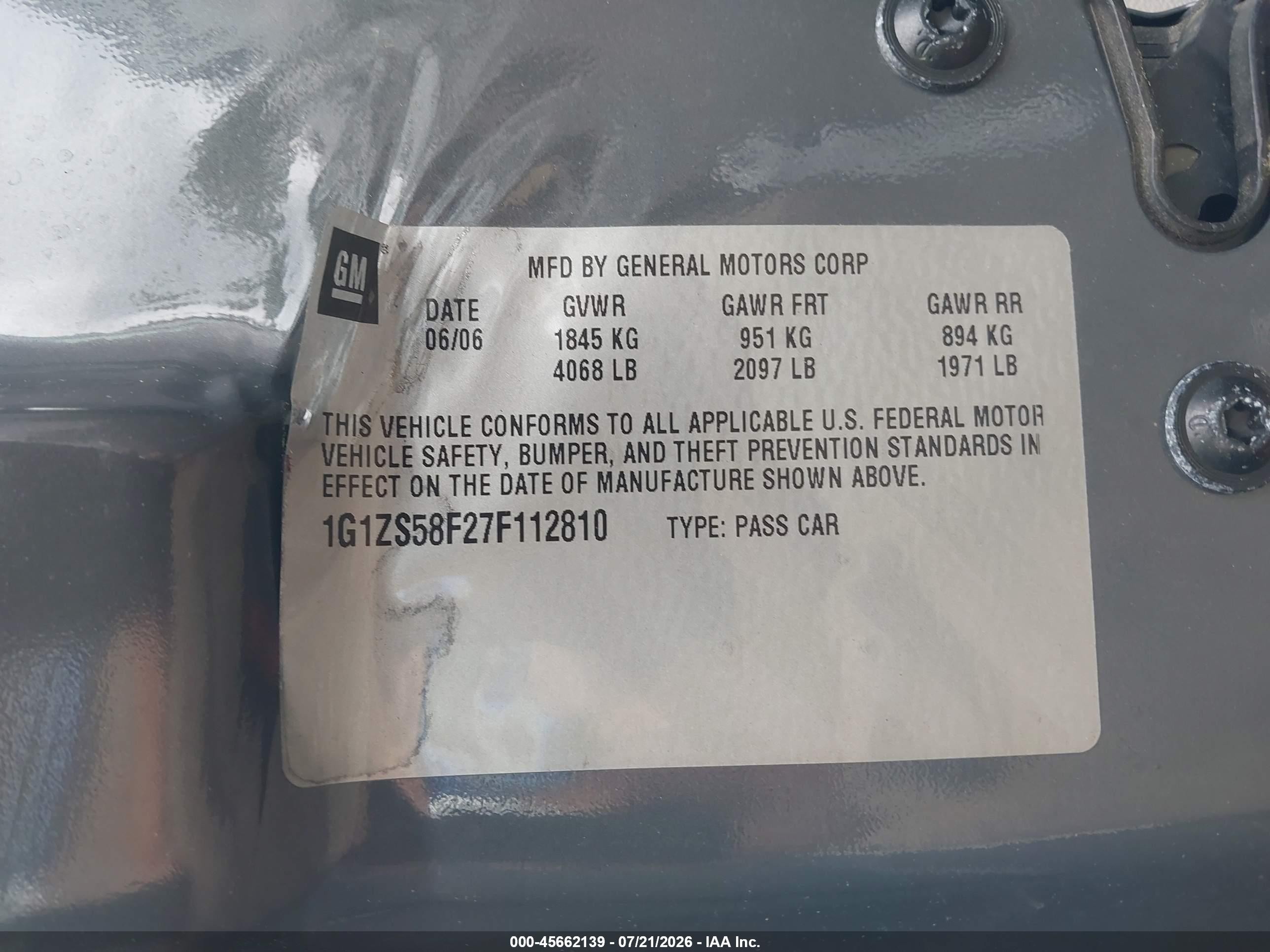 2007 Chevrolet Malibu Ls W/1ls Gray vin: 1G1ZS58F27F112810