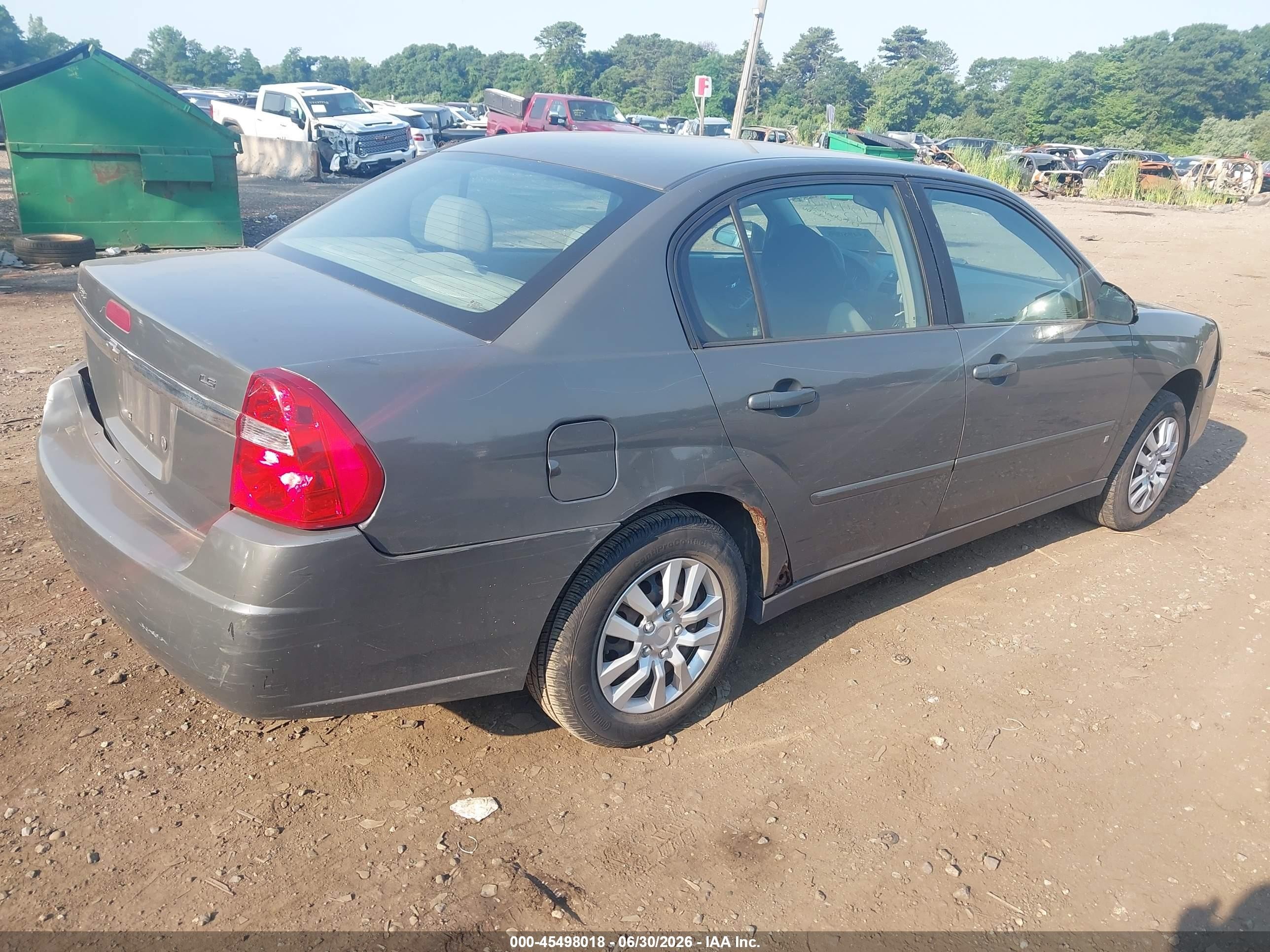 2007 Chevrolet Malibu Ls W/1fl Серый vin: 1G1ZS58F27F181562