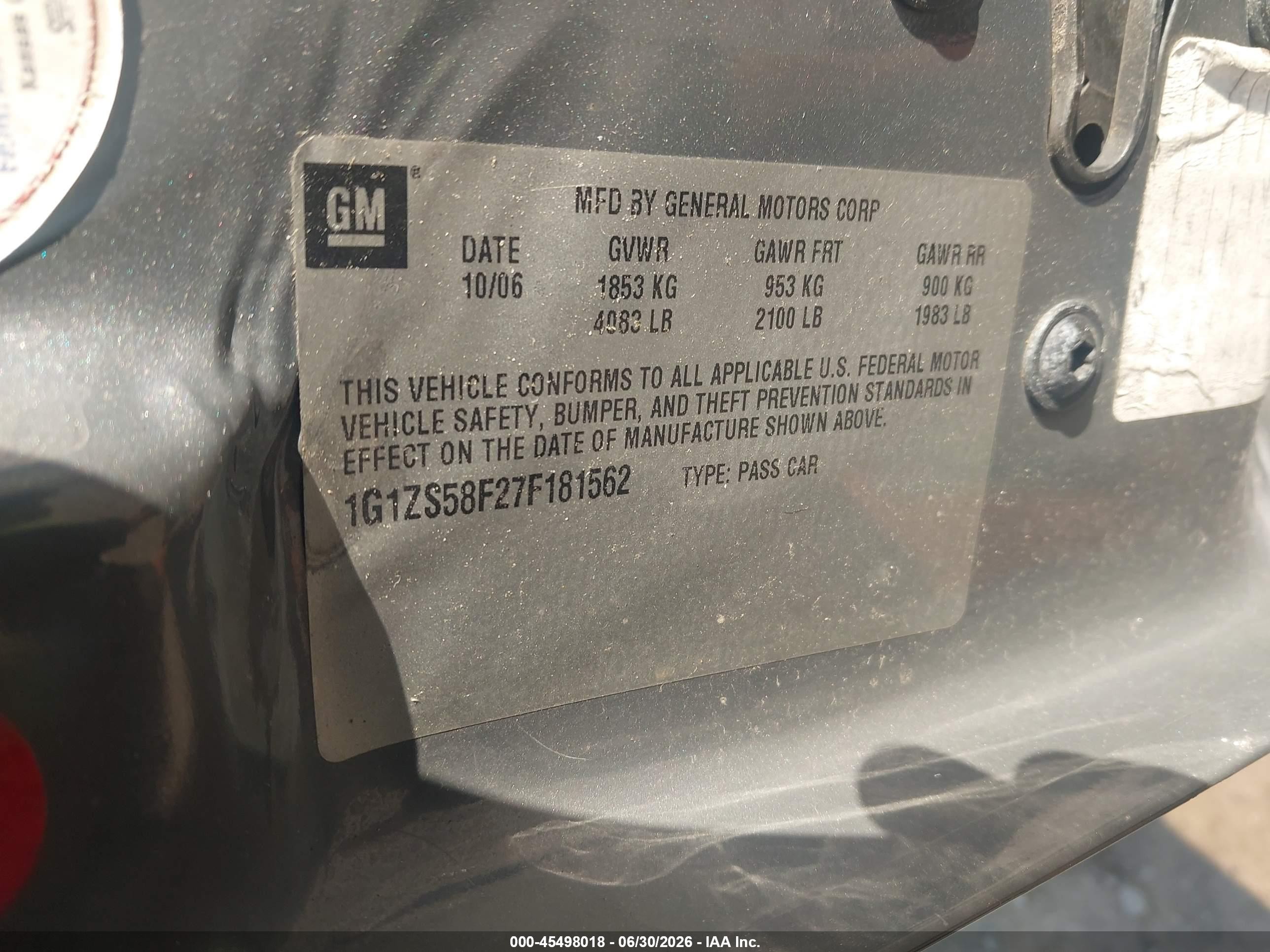 2007 Chevrolet Malibu Ls W/1fl Серый vin: 1G1ZS58F27F181562