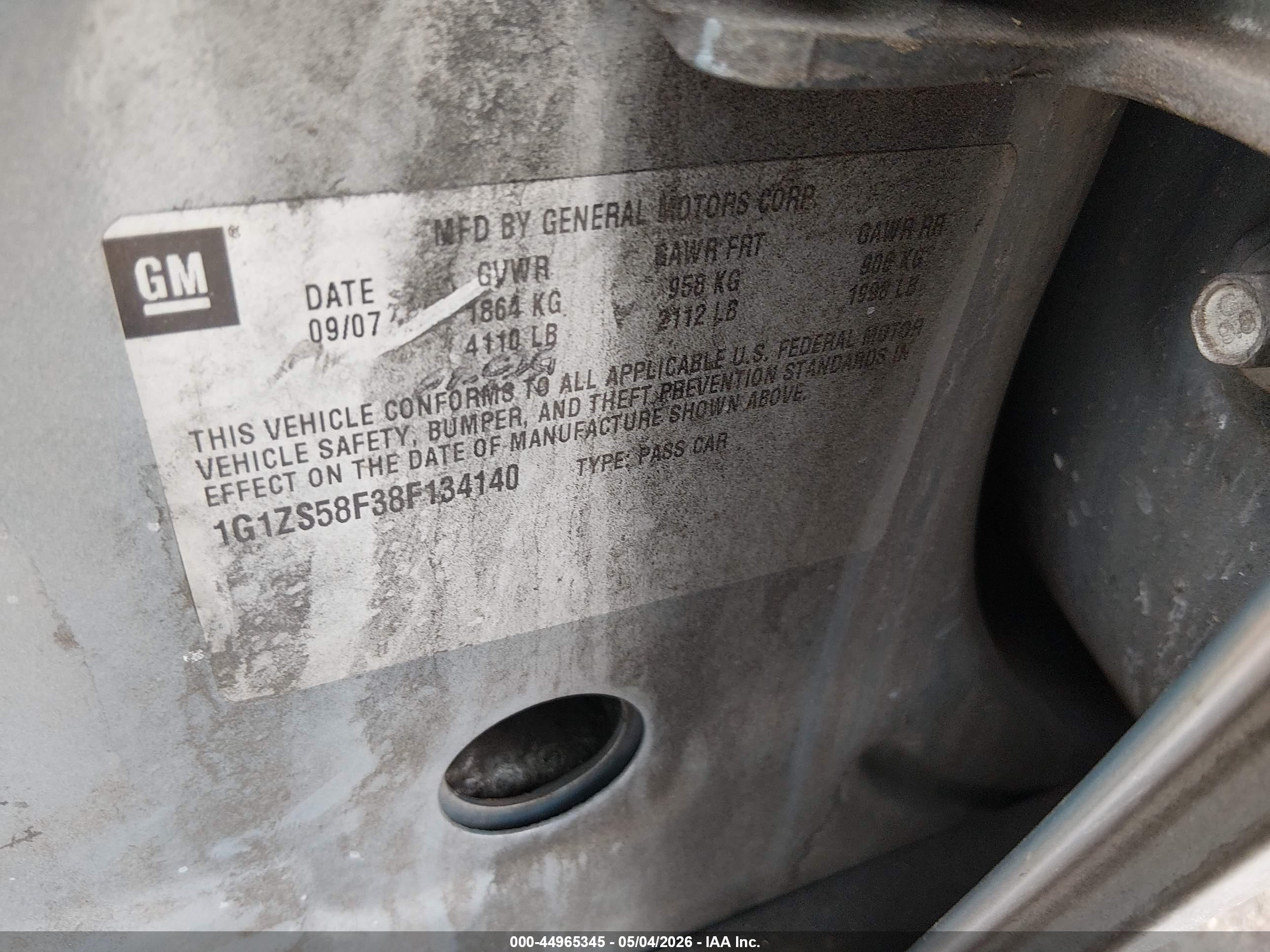 2008 Chevrolet Malibu Ls Gray vin: 1G1ZS58F38F134140