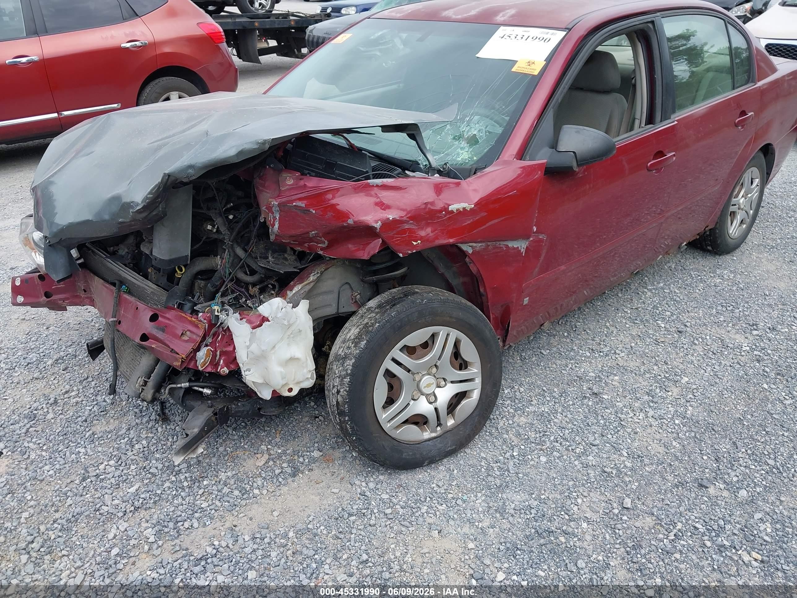 2007 Chevrolet Malibu Ls W/1ls Red vin: 1G1ZS58F47F302401