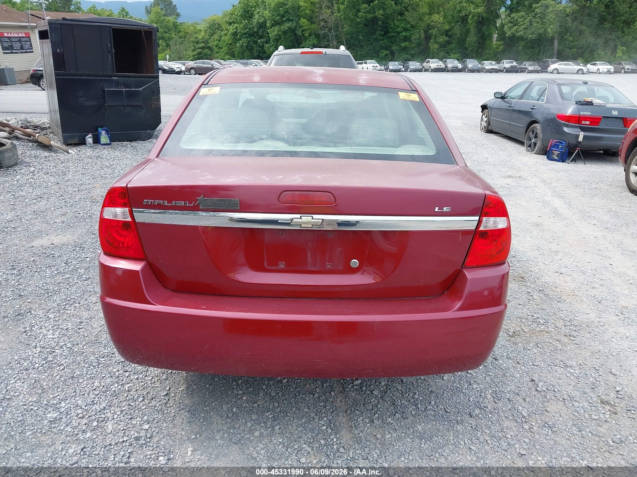 2007 Chevrolet Malibu Ls W/1ls Red vin: 1G1ZS58F47F302401
