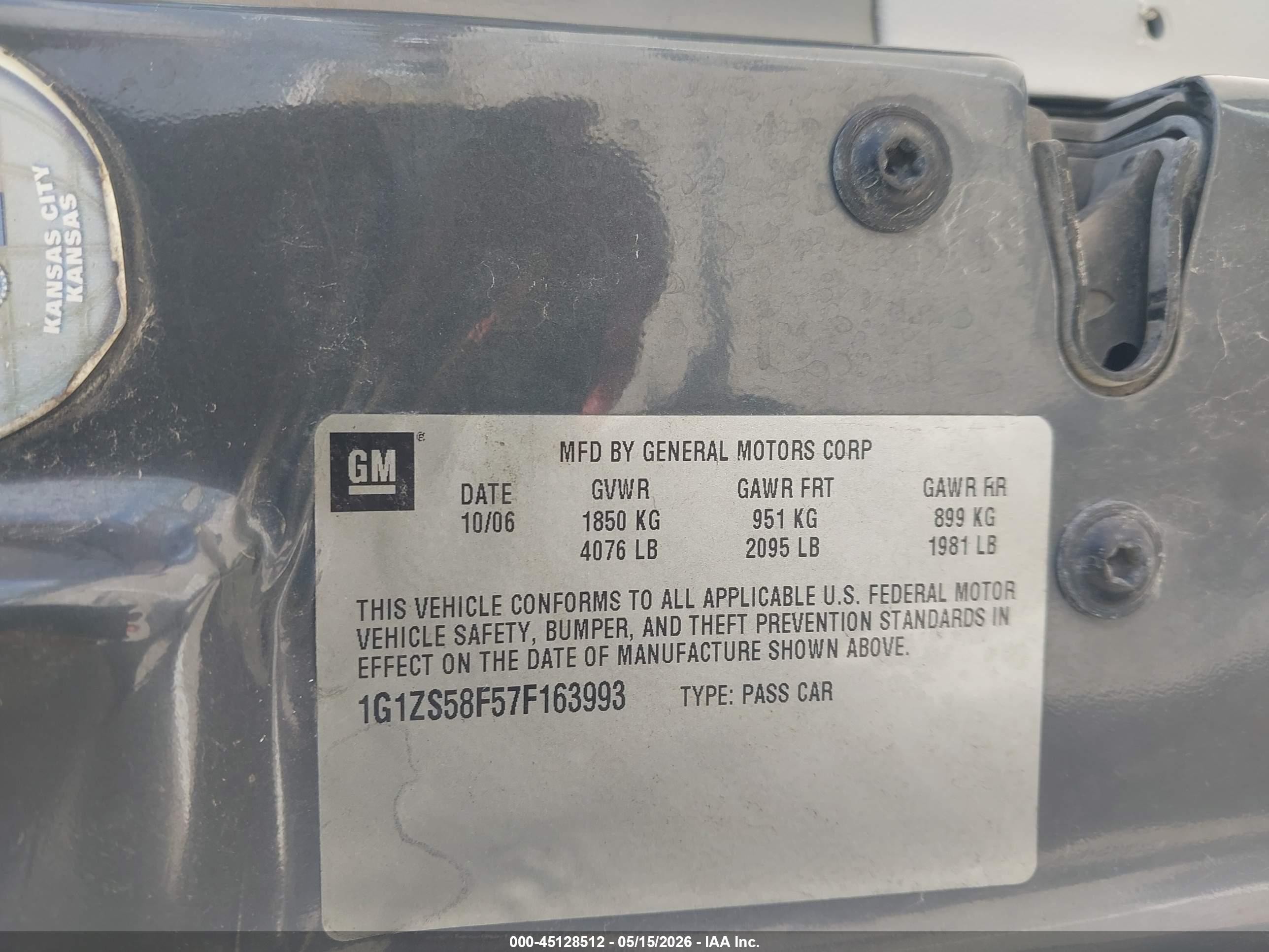 2007 Chevrolet Malibu Ls Gray vin: 1G1ZS58F57F163993